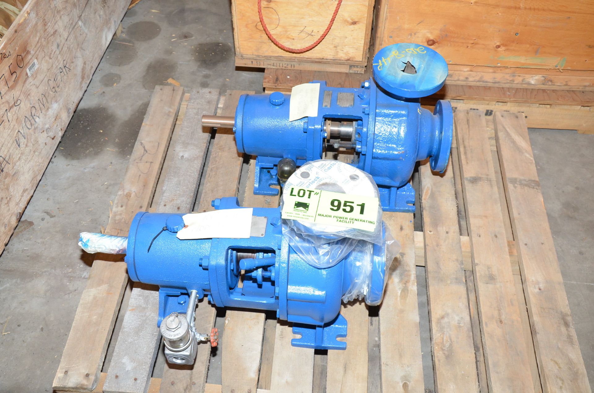 LOT/ SKID WITH CONTENTS - (2) GOULDS CENTRIFUGAL PUMPS [RIGGING FEE FOR LOT #951 - $25 USD PLUS - Image 2 of 2