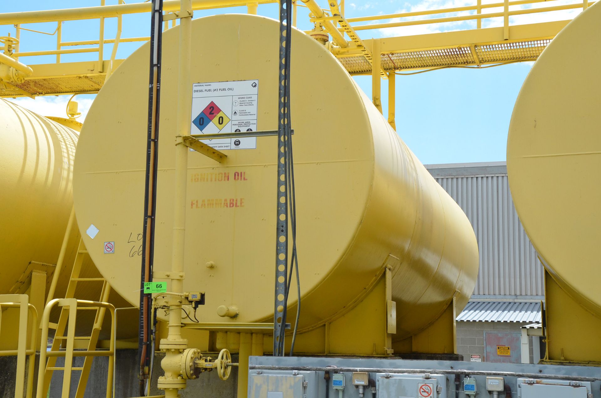 APPROX 12,500 GAL CAPACITY ABOVE GROUND FUEL OIL STORAGE TANK WITH VALVES, S/N N/A [RIGGING FEE