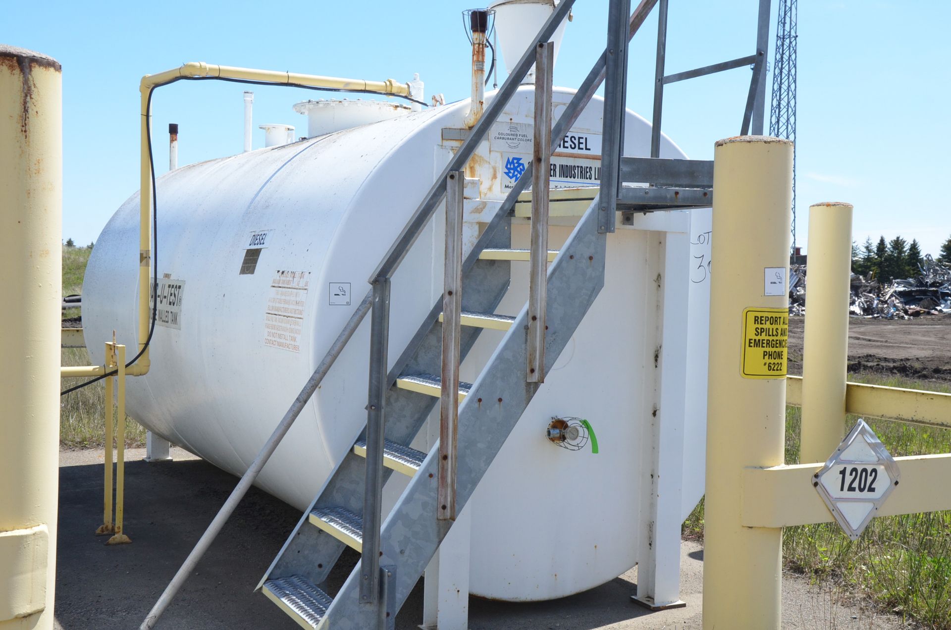 CLEMMER INDUSTRIES 25,000 LITER CAPACITY DOUBLE WALL ABOVE GROUND FUEL STORAGE TANK, S/N 100707 [ - Image 3 of 7