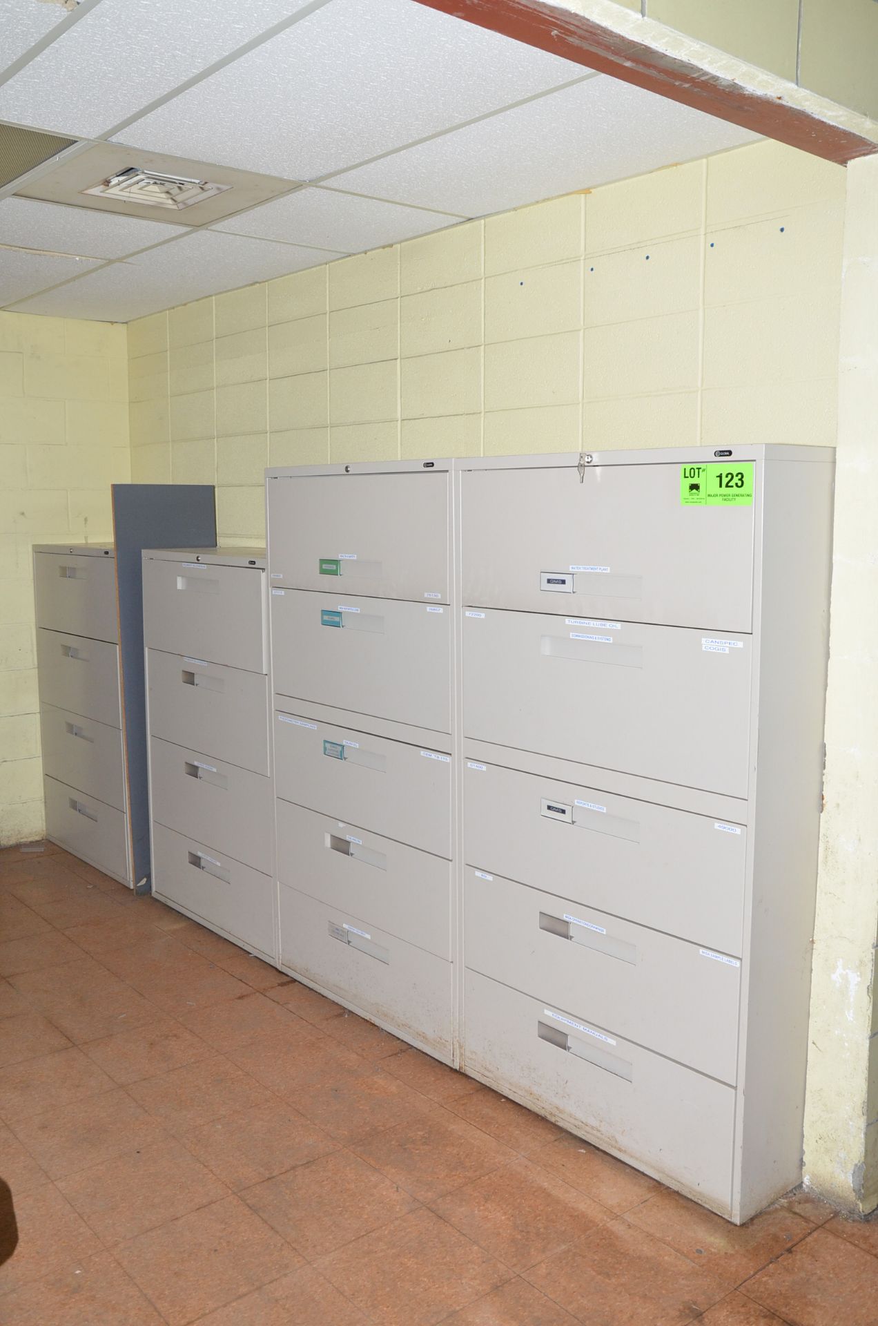 LOT/ FILE CABINETS [RIGGING FEE FOR LOT #123 - $125 USD PLUS APPLICABLE TAXES]