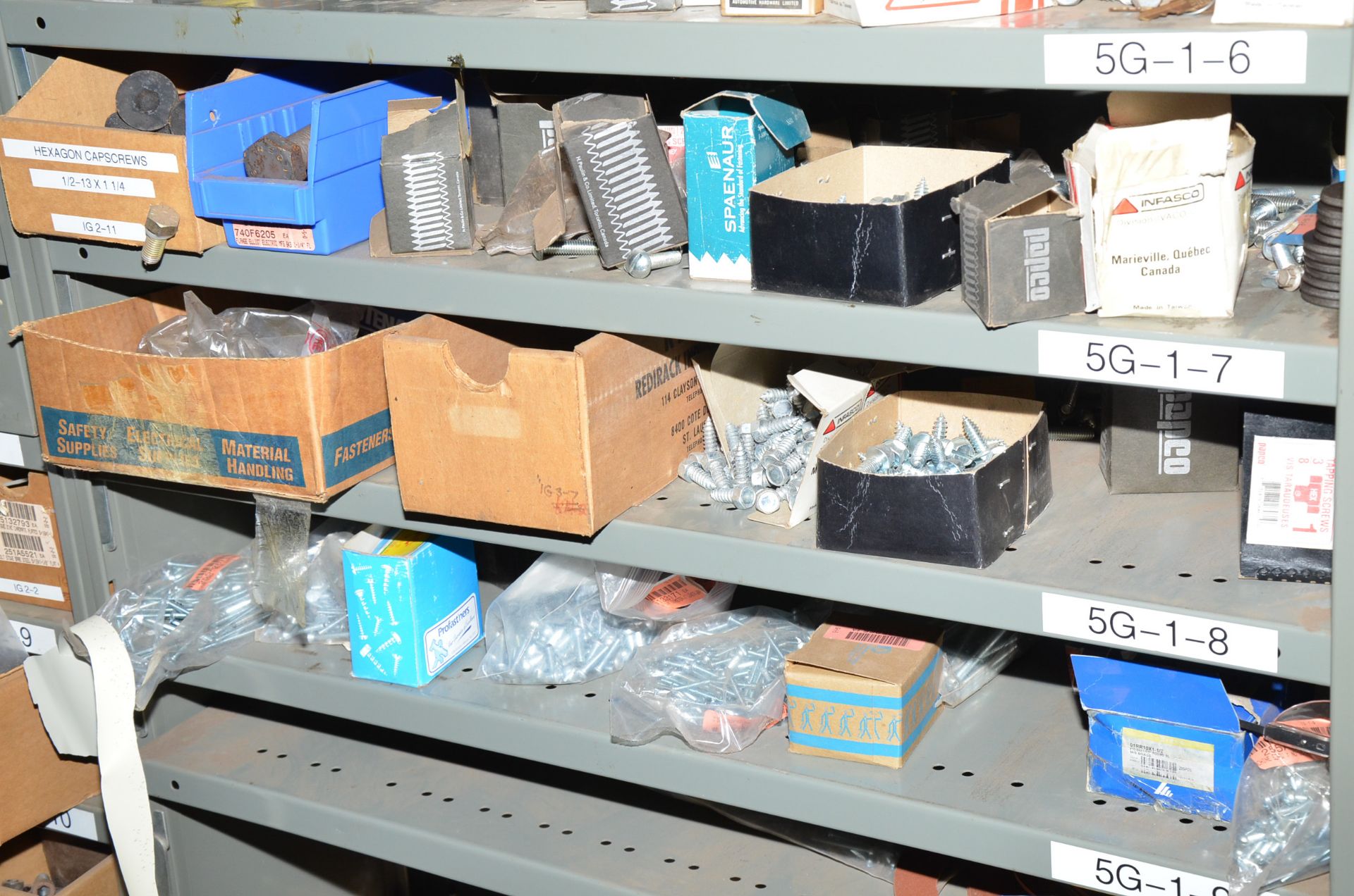 LOT/ SHELVES WITH CONTENTS - FASTENING HARDWARE [RIGGING FEE FOR LOT #495 - $TBD USD PLUS APPLICABLE - Image 9 of 9