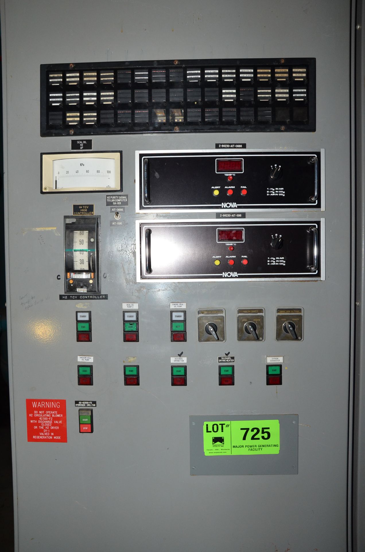 LOT/ HYDROGEN MONITORING CABINET WITH INSTRUMENTS [RIGGING FEE FOR LOT #725 - $TBD USD PLUS - Image 2 of 2