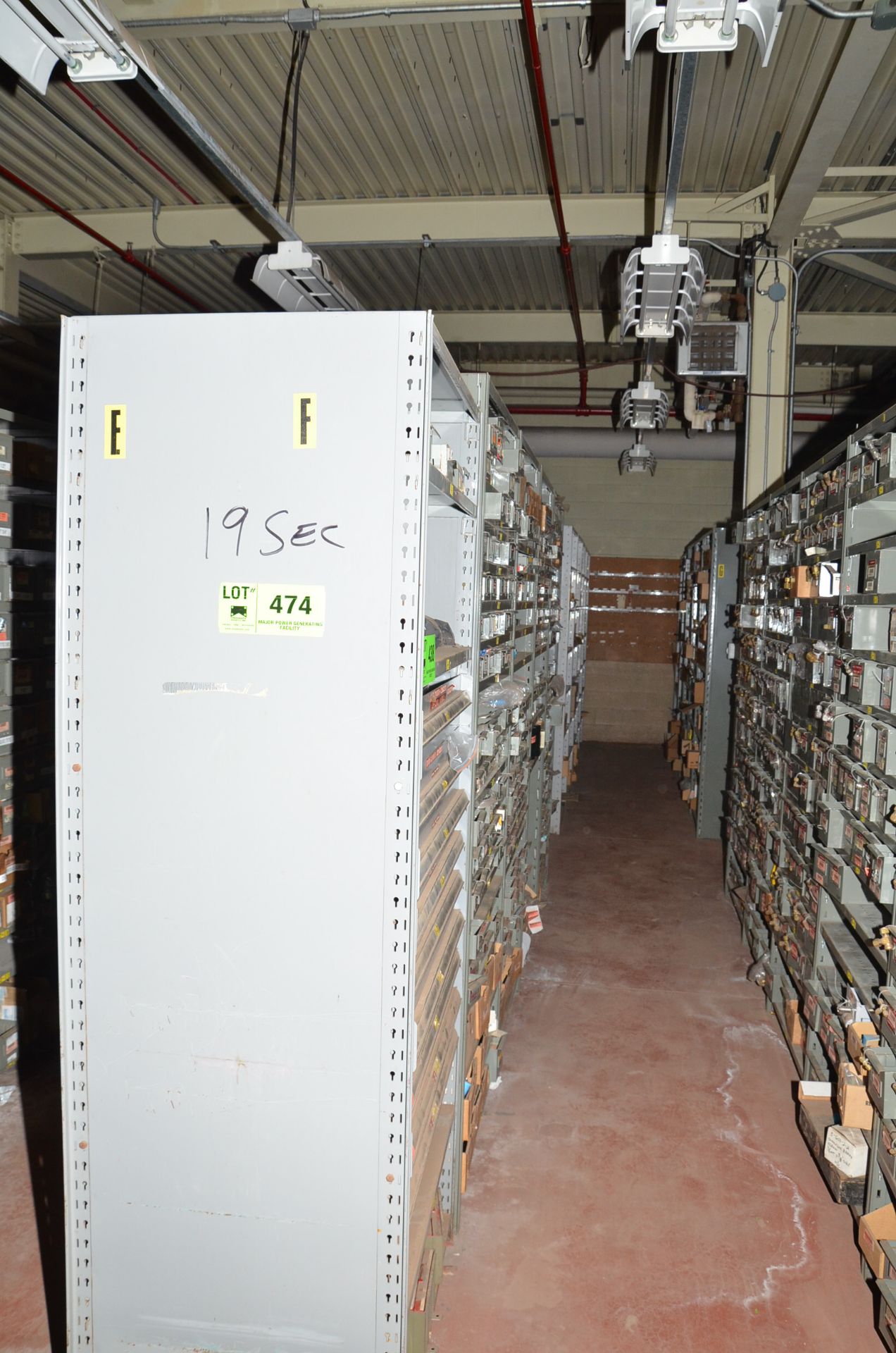 LOT/ (19) SECTIONS METAL SHELVING - NO CONTENTS - DELAY DELIVERY [RIGGING FEE FOR LOT #474 - $TBD