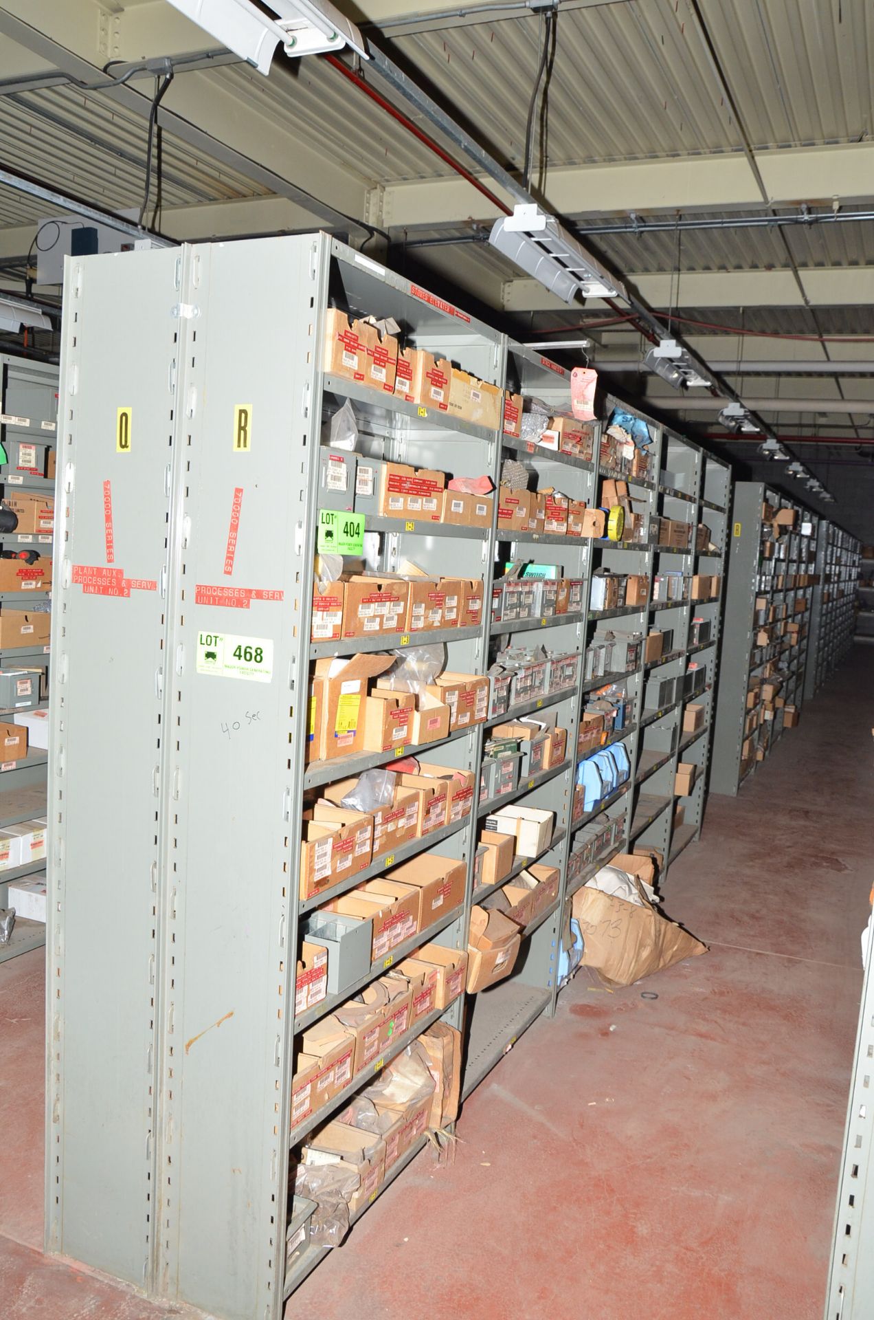 LOT/ (40) SECTIONS METAL SHELVING - NO CONTENTS - DELAY DELIVERY [RIGGING FEE FOR LOT #468 - $TBD