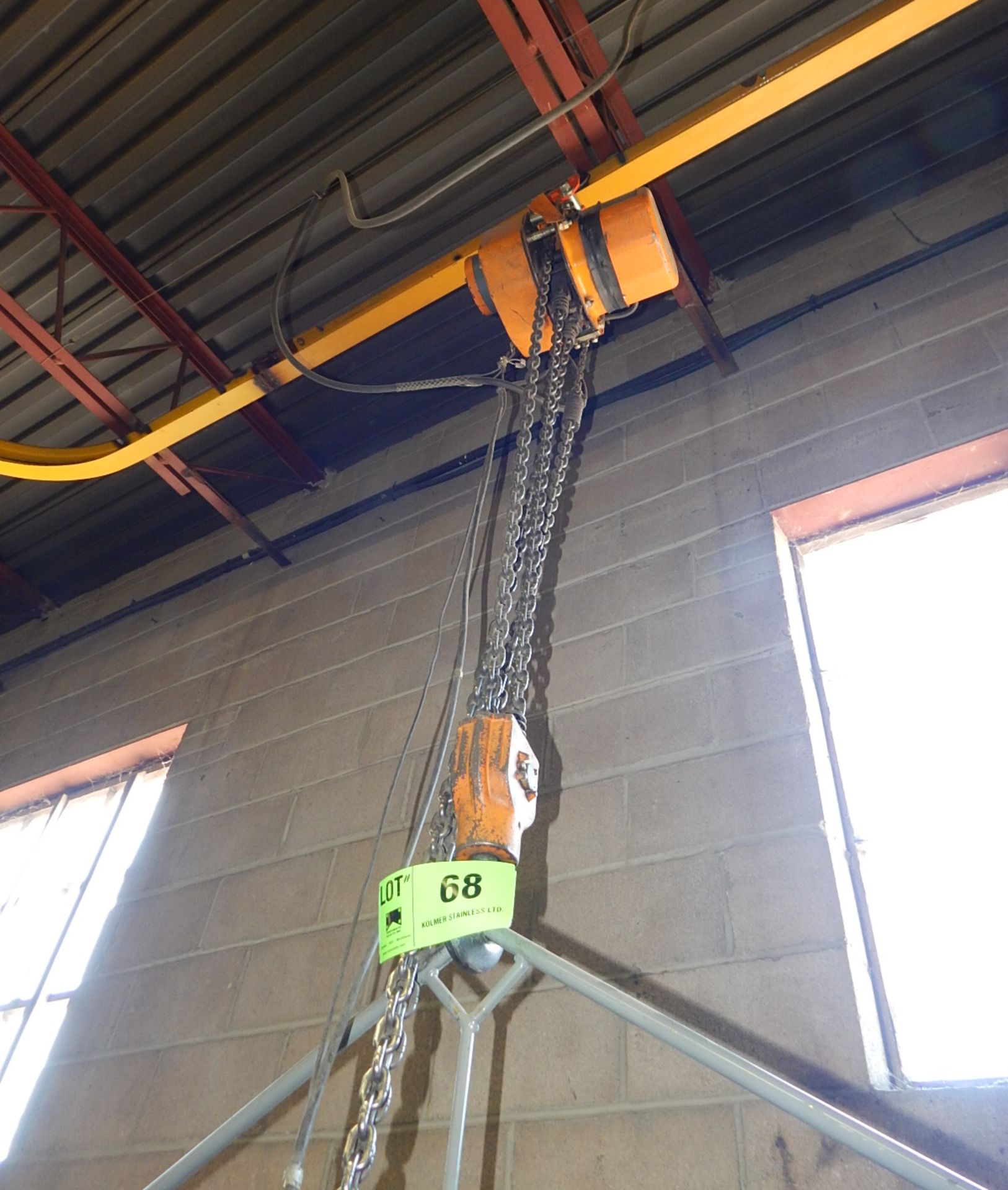 JET 2 TON ELECTRIC HOIST (CI) [RIGGING FEES FOR LOT #68 - $100 CDN PLUS APPLICABLE TAXES]