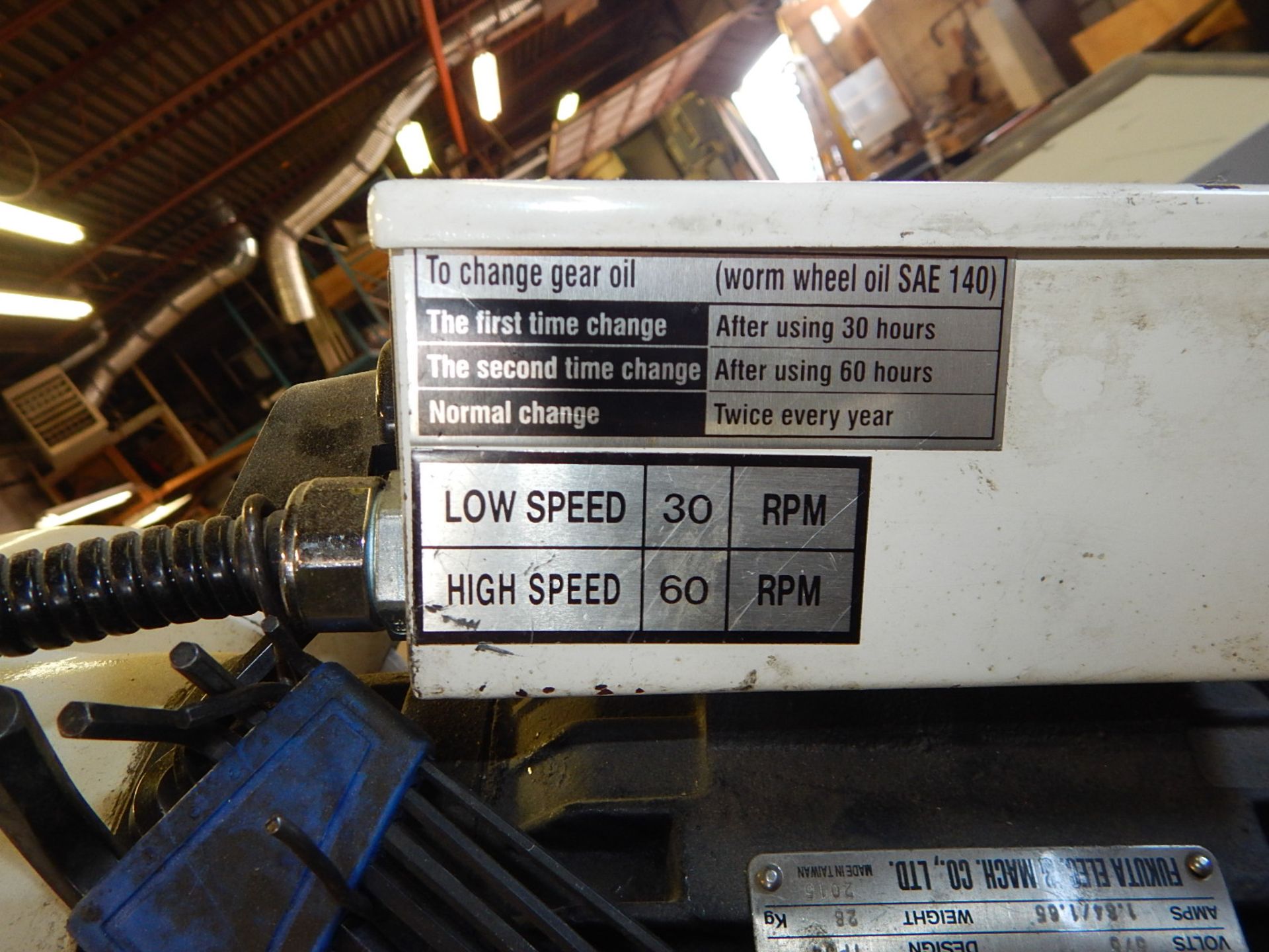 SOCO MC-275F 10" COLD CUT SAW WITH SPEEDS TO 60 RPM S/N: N/A (CI) [RIGGING FEES FOR LOT #6 - $75 CDN - Image 4 of 7