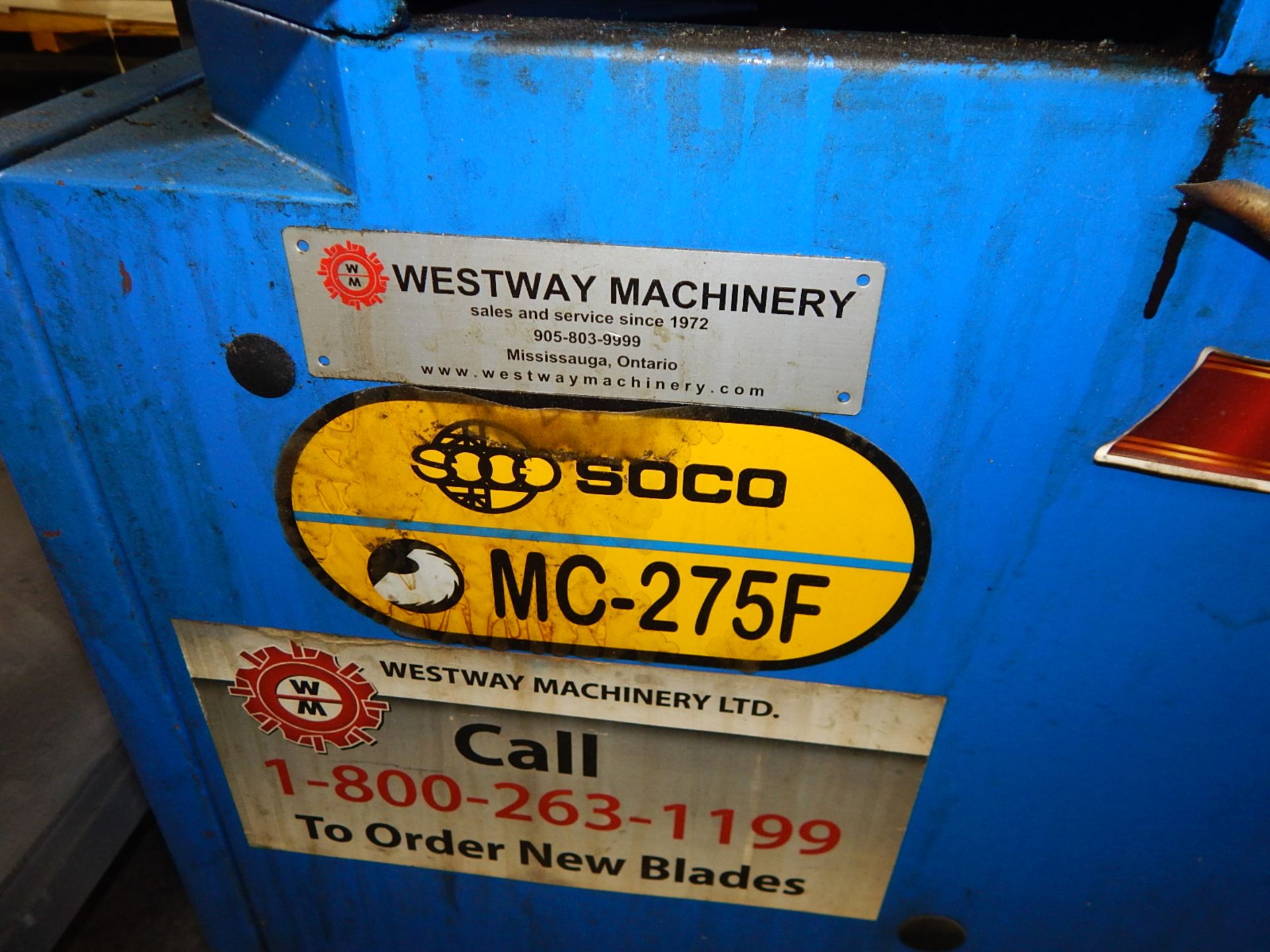 SOCO MC-275F 10" COLD CUT SAW WITH SPEEDS TO 60 RPM S/N: N/A (CI) [RIGGING FEES FOR LOT #6 - $75 CDN - Image 6 of 7