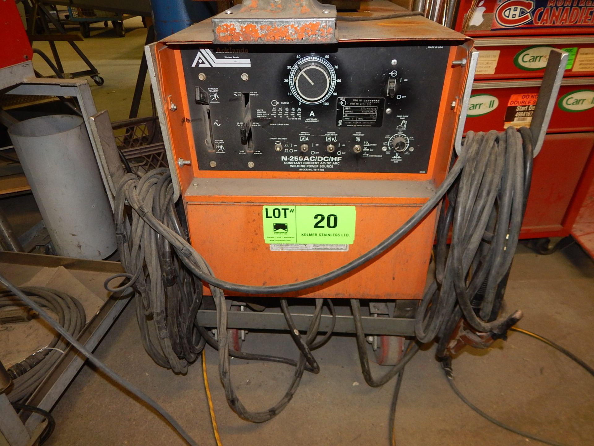 ACKLANDS N-250AC/DC/HF ARC WELDER S/N: KA757002