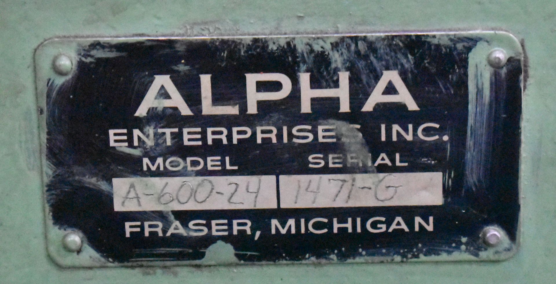 ALPHA ENTERPRISE A-600-24 PNEUMATIC FEEDER AND STRAIGHTENER, S/N: N/A [RIGGING FEE FOR LOT #71 - $ - Image 2 of 5