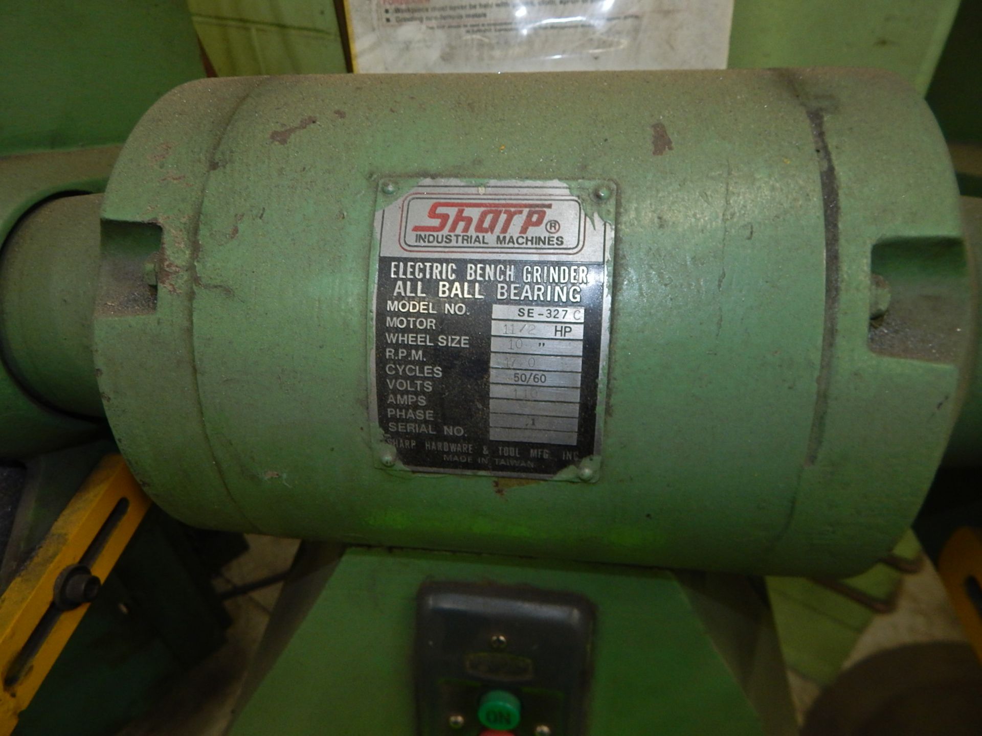 SHARP SE-327 10" DOUBLE END PEDESTAL GRINDER, S/N: N/A [RIGGING FEE FOR LOT #4 - $50 USD PLUS - Image 2 of 2