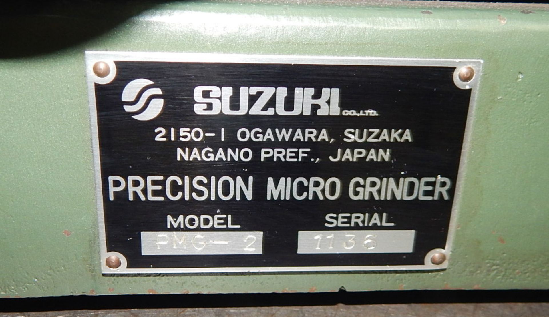 SUZUKI PMG-2 PRECISION MICRO GRINDER, S/N: 1136 - Image 4 of 5