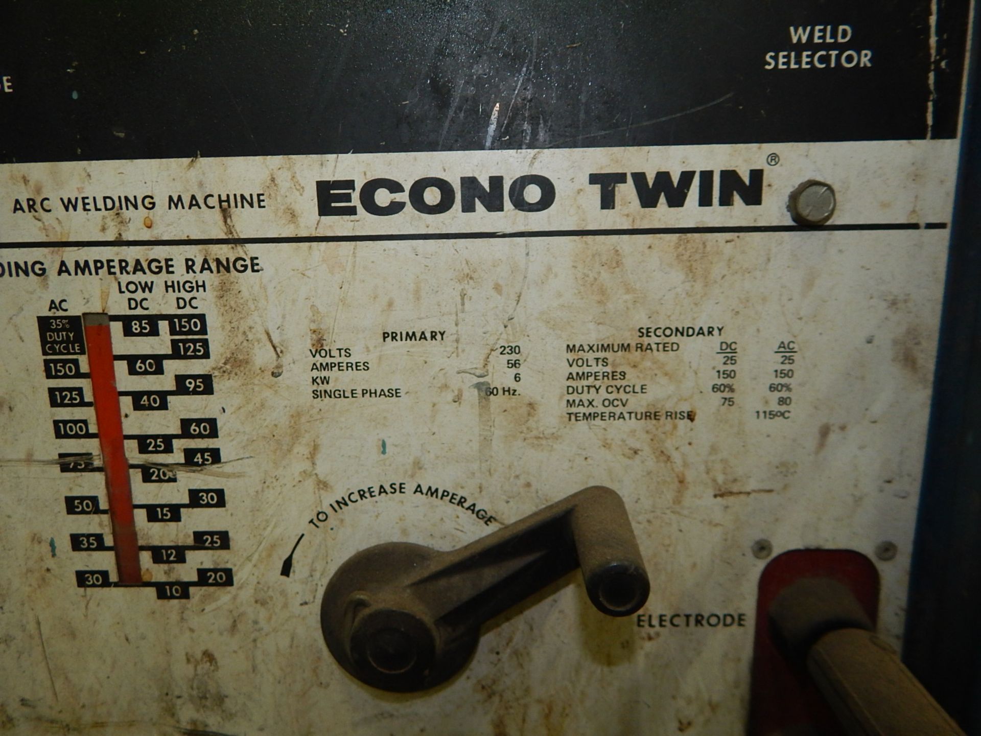 MILLER ECONO TWIN AC/DC ARC WELDER, S/N: HK260191 [RIGGING FEE FOR LOT #15 - $50 USD PLUS APPLICABLE - Image 3 of 3