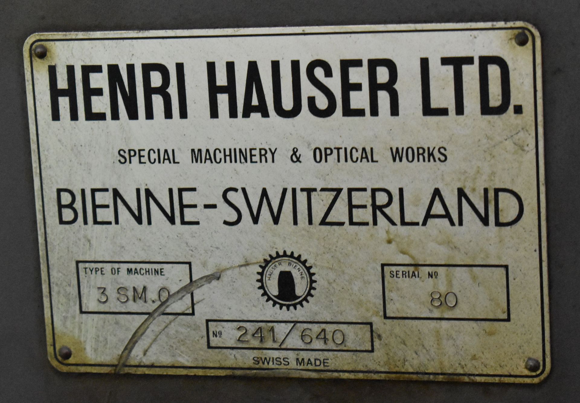 HENRI HAUSER 3SM.O JIG GRINDER WITH SPEEDS TO 80,000RPM, 12.5" X 23.25" T-SLOT TABLE, S/N: 80 [ - Image 7 of 10