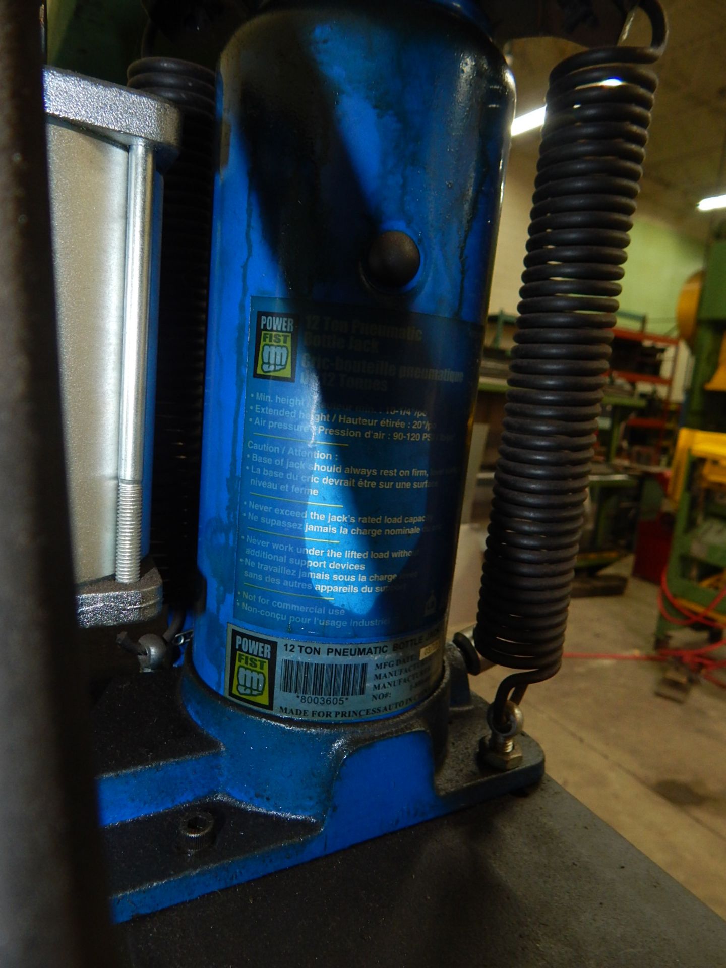 12-TON AIR OVER HYDRAULIC SHOP PRESS, S/N: N/A [RIGGING FEE FOR LOT #8 - $50 USD PLUS APPLICABLE - Image 3 of 3