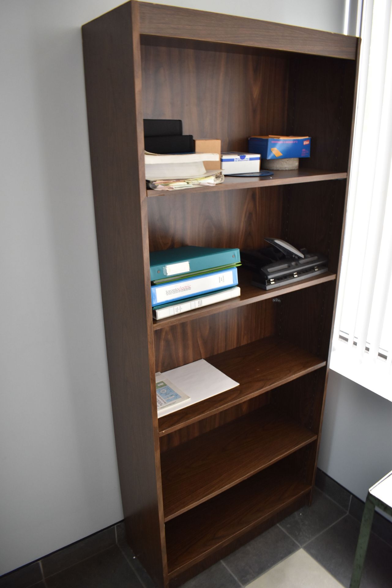 LOT/ CONTENTS OF OFFICE CONSISTING OF (2) CHAIRS, L-SHAPED DESK, AND SHELVING UNIT (FURNITURE - Image 3 of 3