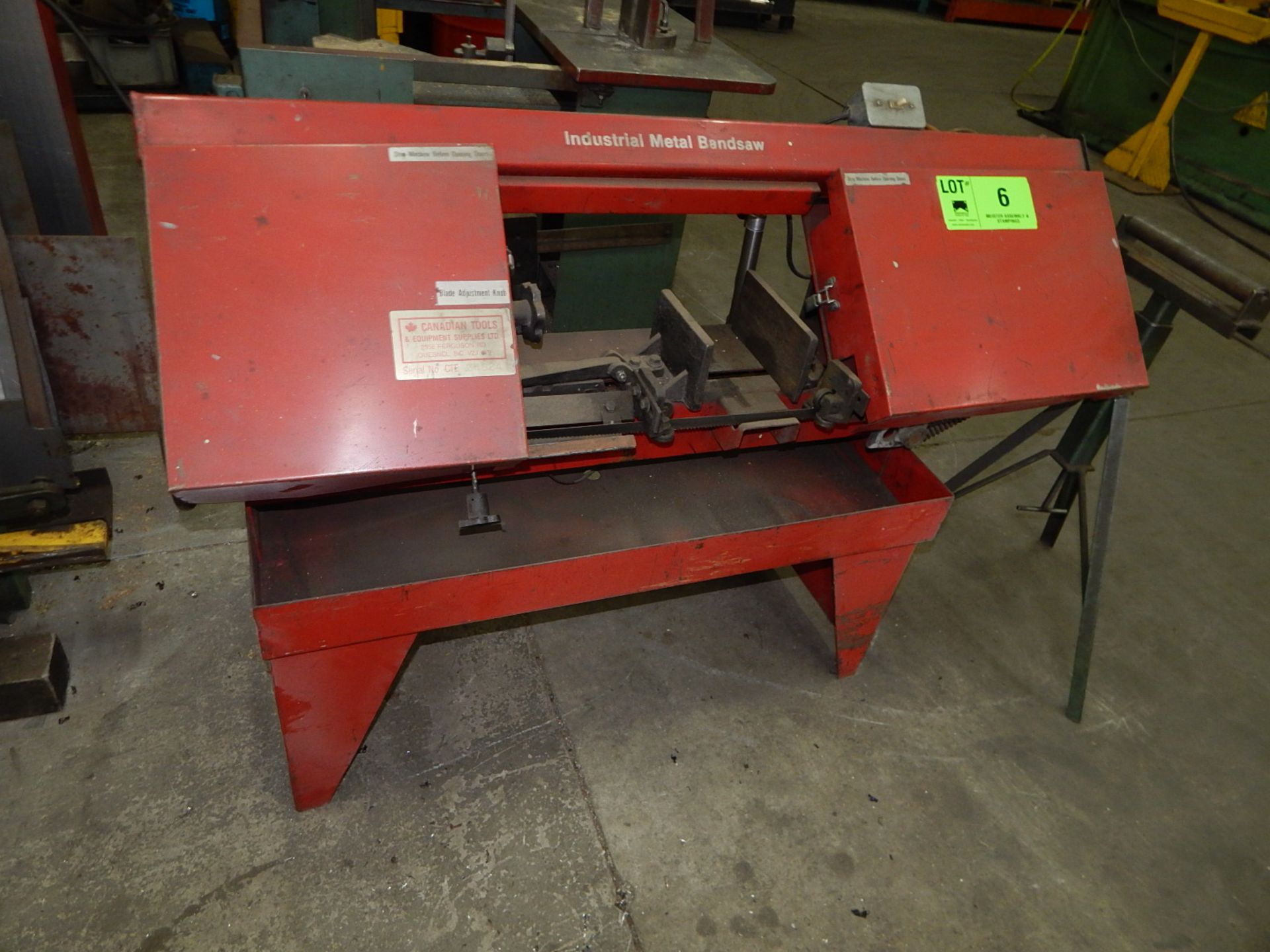 INDUSTRIAL HORIZONTAL BANDSAW, S/N: N/A [RIGGING FEE FOR LOT #6 - $50 USD PLUS APPLICABLE TAXES] - Image 2 of 2