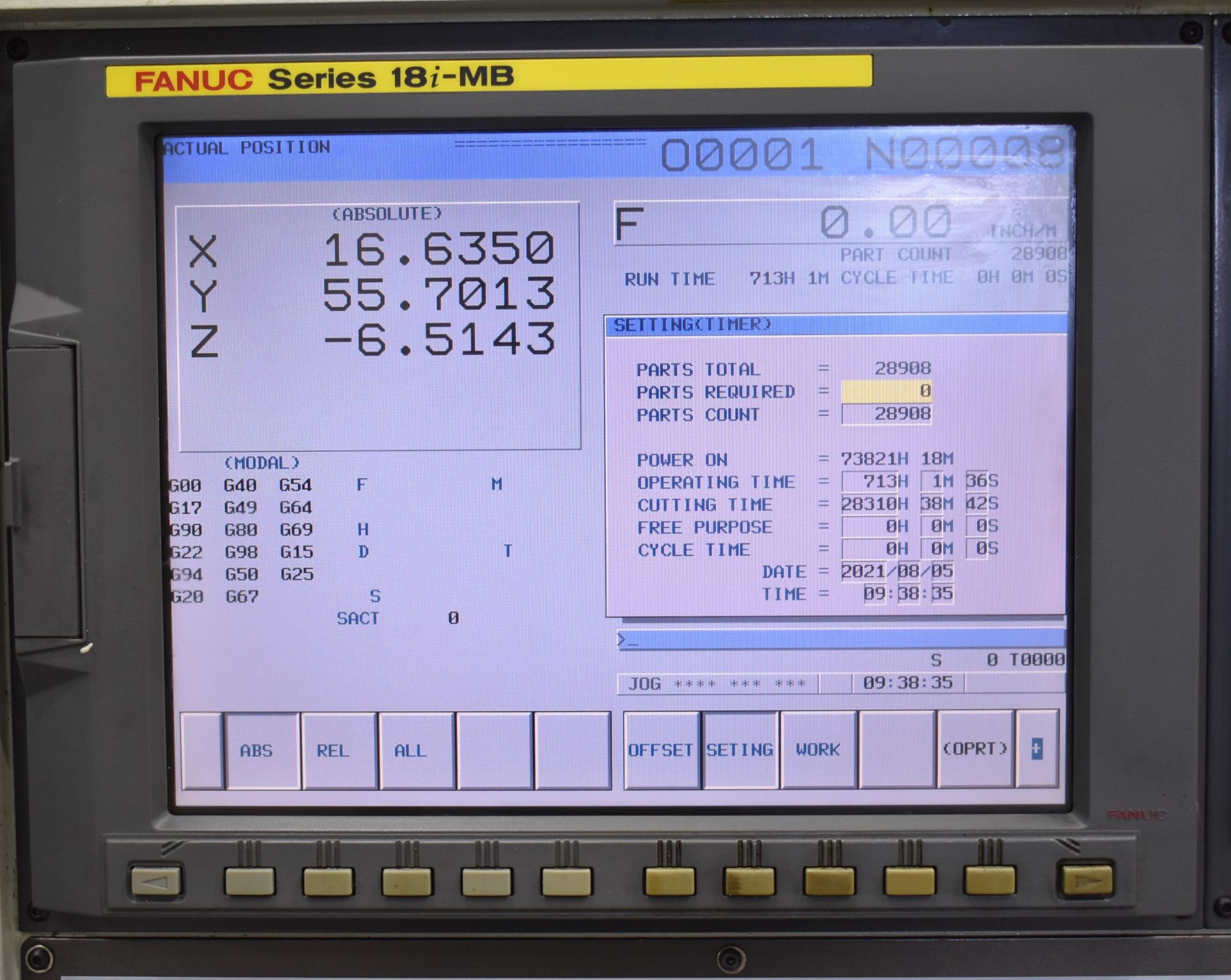 FIRST (2007) MCV-2000, CNC HIGH SPEED BRIDGE TYPE VERTICAL MACHINING CENTER WITH FANUC SERIES 18I-MB - Image 7 of 16