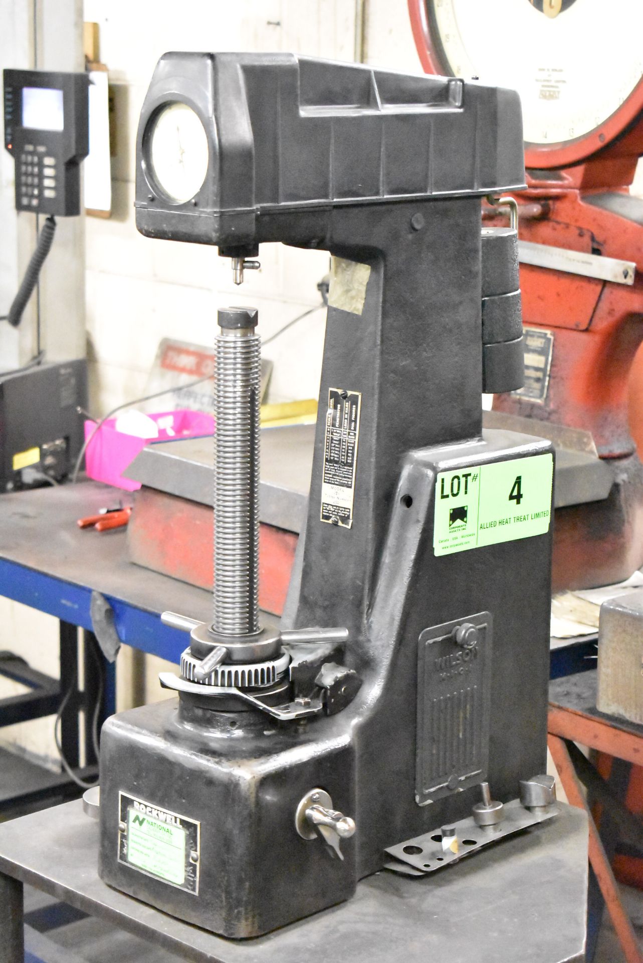 WILSON INSTRUMENTS 4JR ROCKWELL BENCH TYPE HARDNESS TESTER, S/N: 250