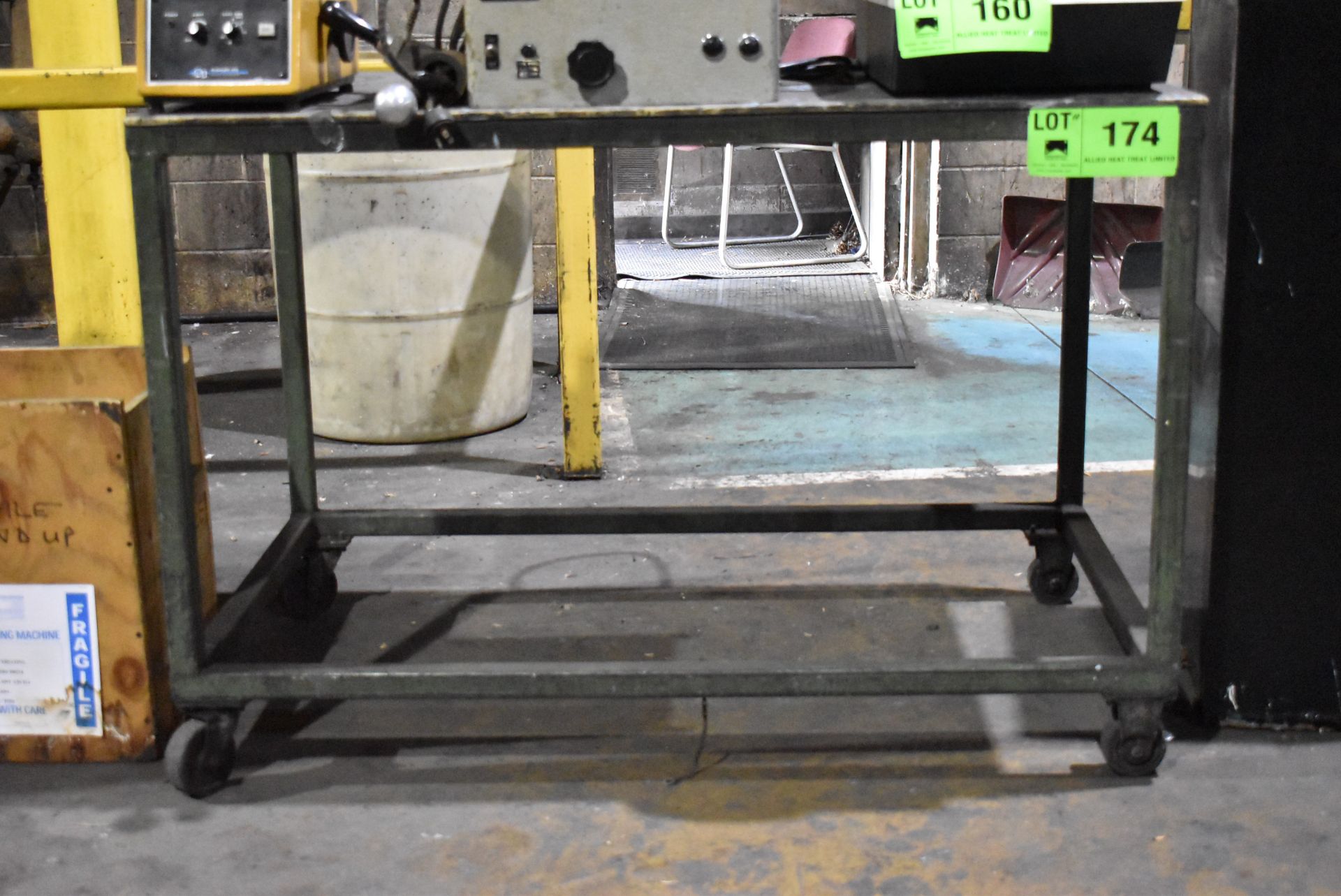 ROLLING STEEL SHOP TABLE, S/N: N/A (NO CONTENTS)