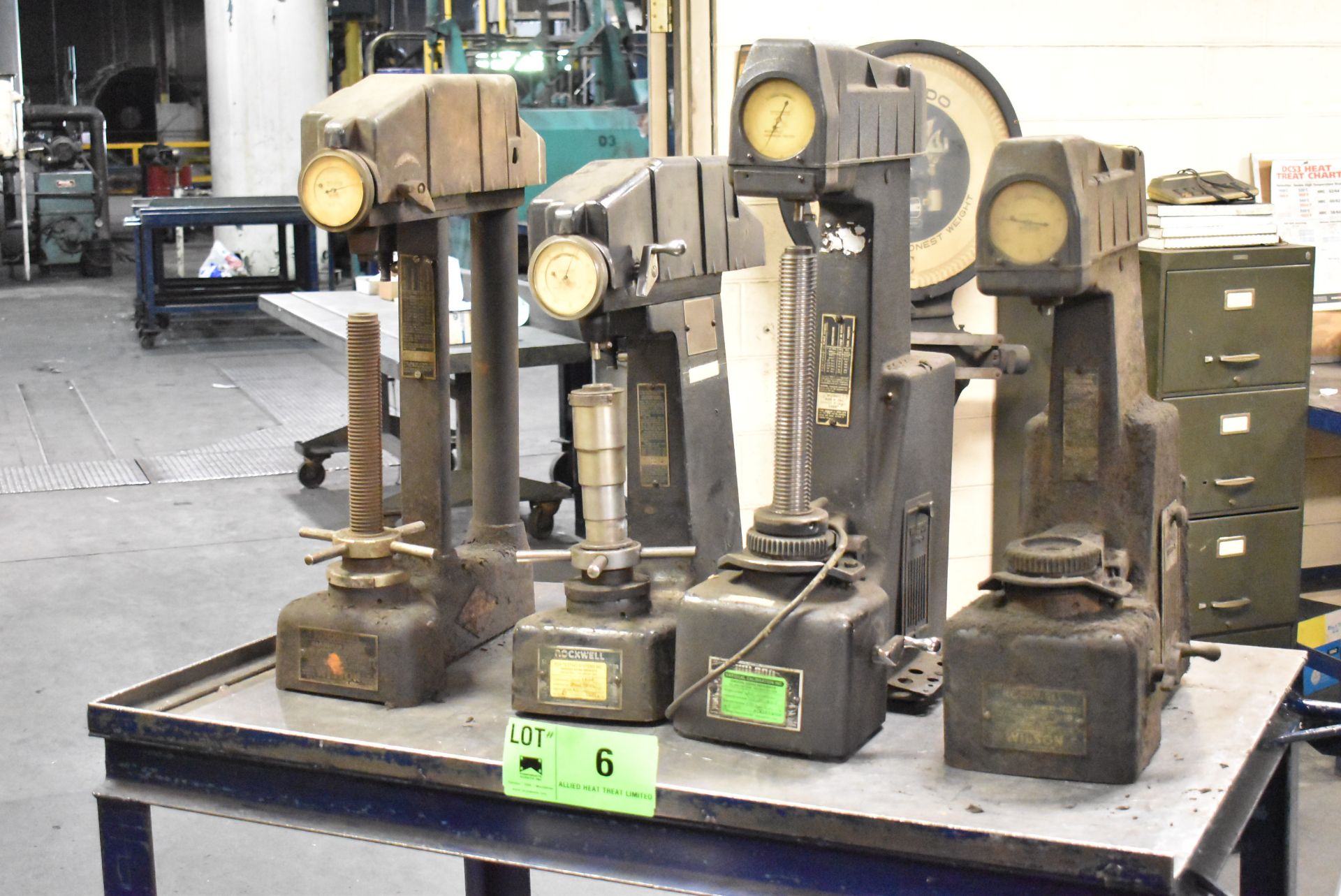 LOT/ (4) ROCKWELL HARDNESS TESTERS WITH CART (NOT IN SERVICE)