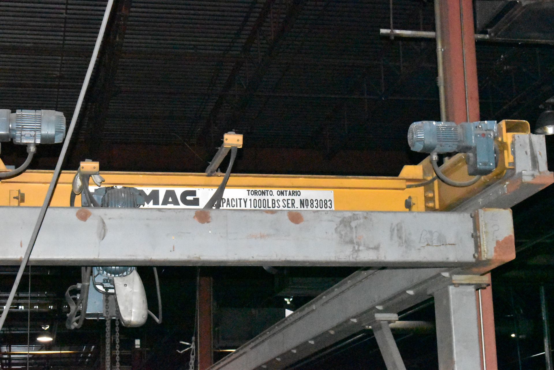 DEMAG 1,000LB CAPACITY FREESTANDING GANTRY CRANE SYSTEM WITH 8'6" SPAN, 10' HEIGHT UNDER THE HOOK, - Image 4 of 7