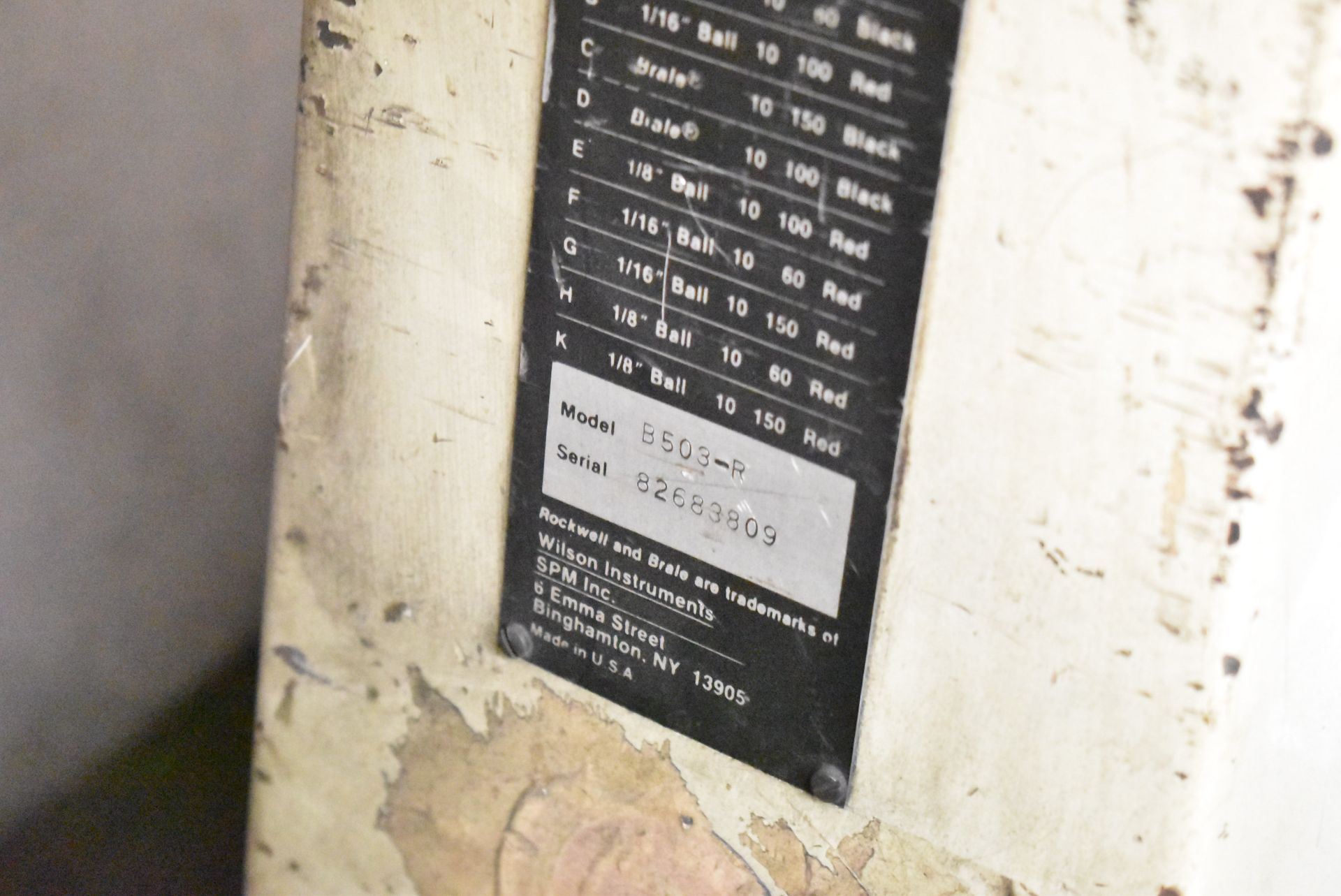 WILSON INSTRUMENTS 5JR ROCKWELL BENCH TYPE HARDNESS TESTER, S/N: 2053 181 - Image 3 of 4