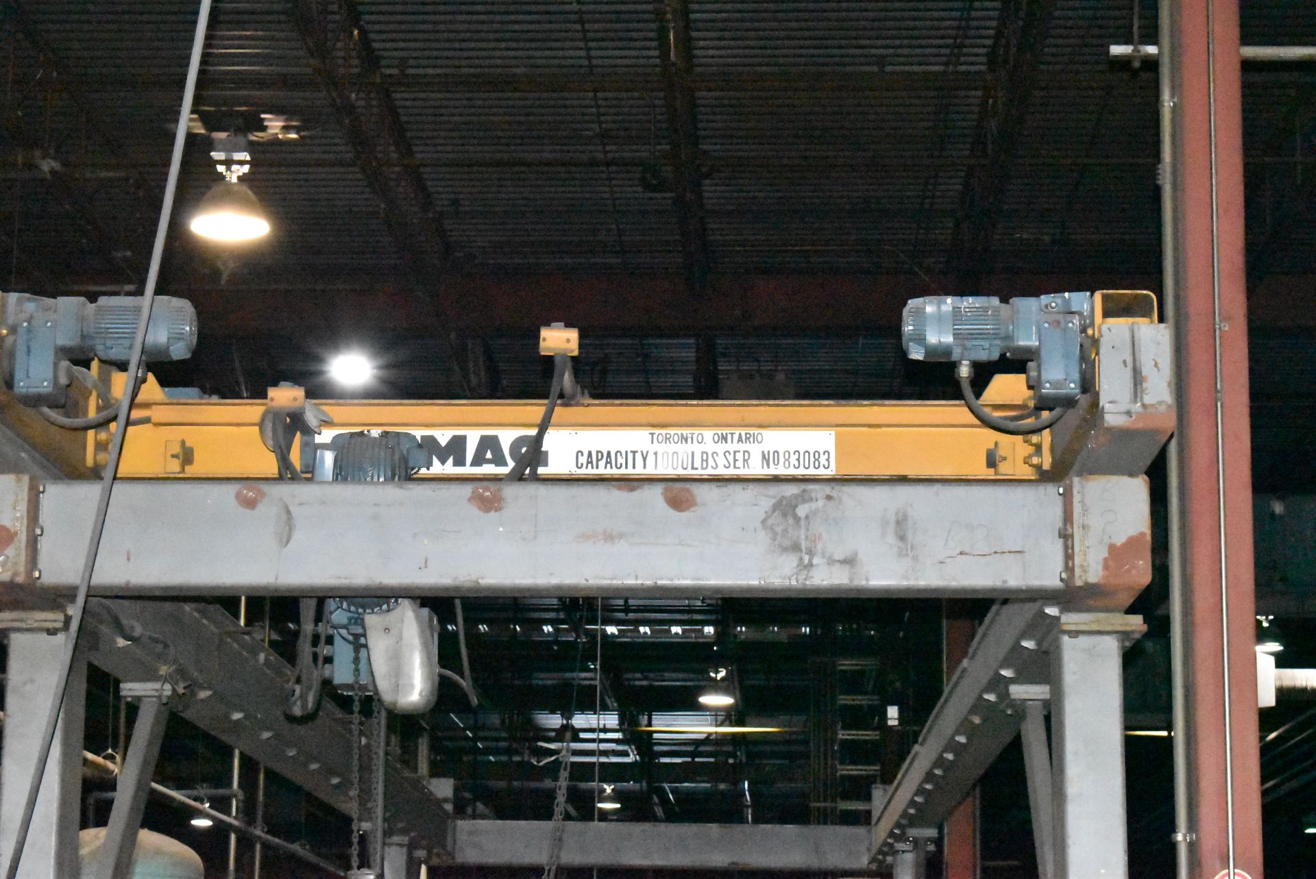 DEMAG 1,000LB CAPACITY FREESTANDING GANTRY CRANE SYSTEM WITH 8'6" SPAN, 10' HEIGHT UNDER THE HOOK, - Image 3 of 7