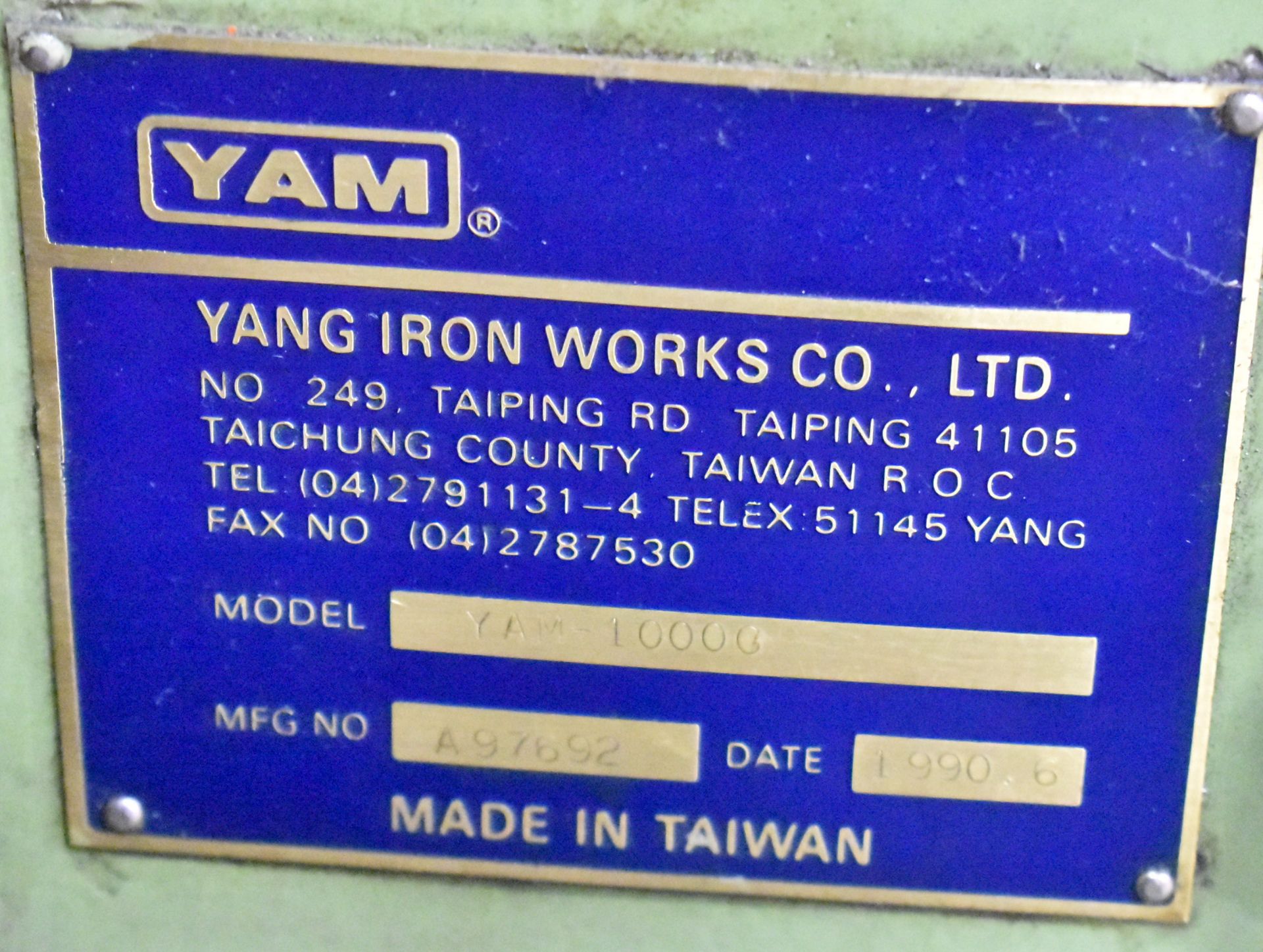 YAM YAM-10000 GAP BED ENGINE LATHE WITH 16" SWING OVER BED, 38" BETWEEN CENTERS, 1-3/4" BORE SIZE, - Image 2 of 9