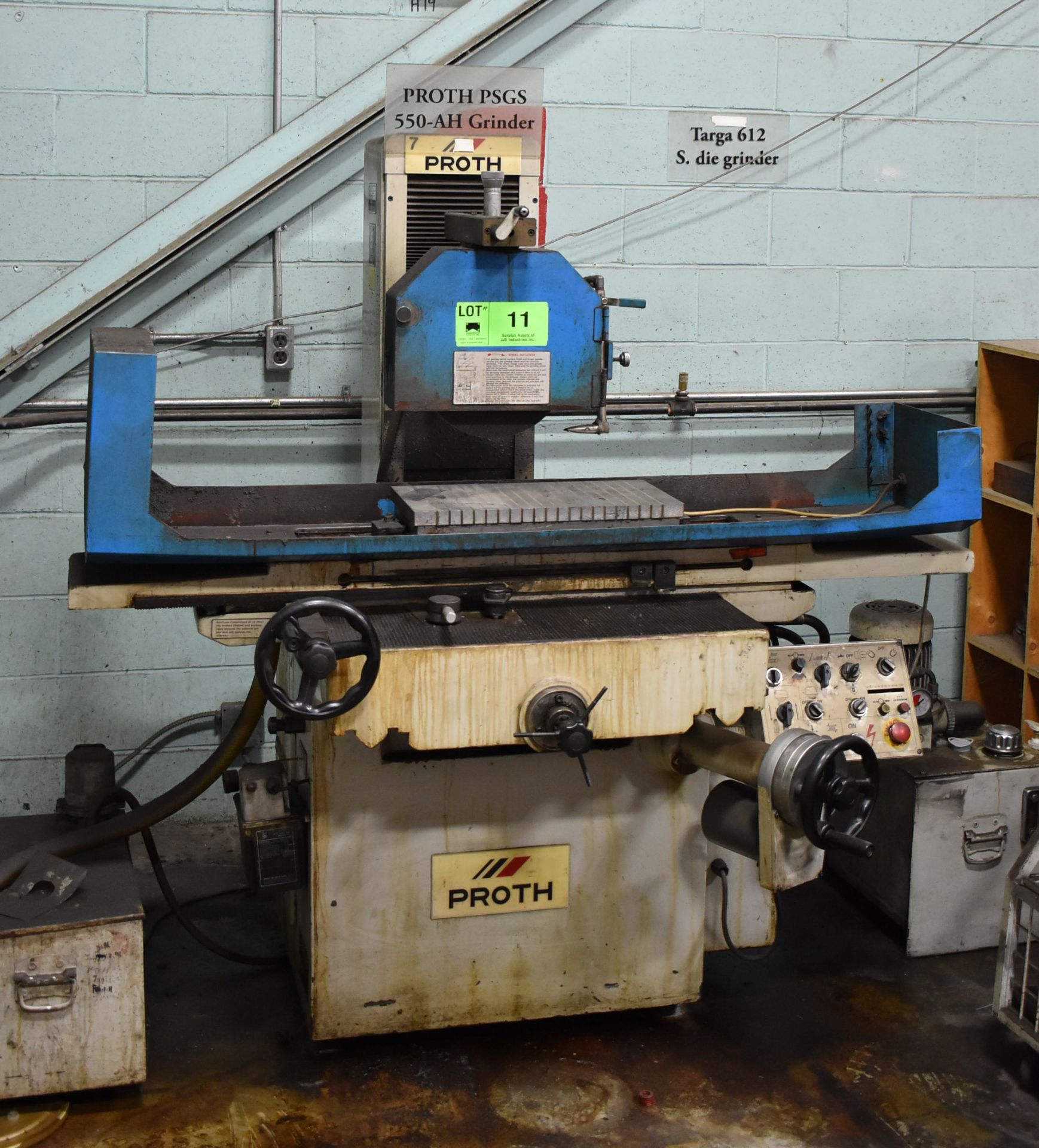 PROTH PSGS 550-AH HYDRAULIC SURFACE GRINDER WITH 20"X10" ELECTROMAGNETIC CHUCK, 12" WHEEL, - Image 2 of 9