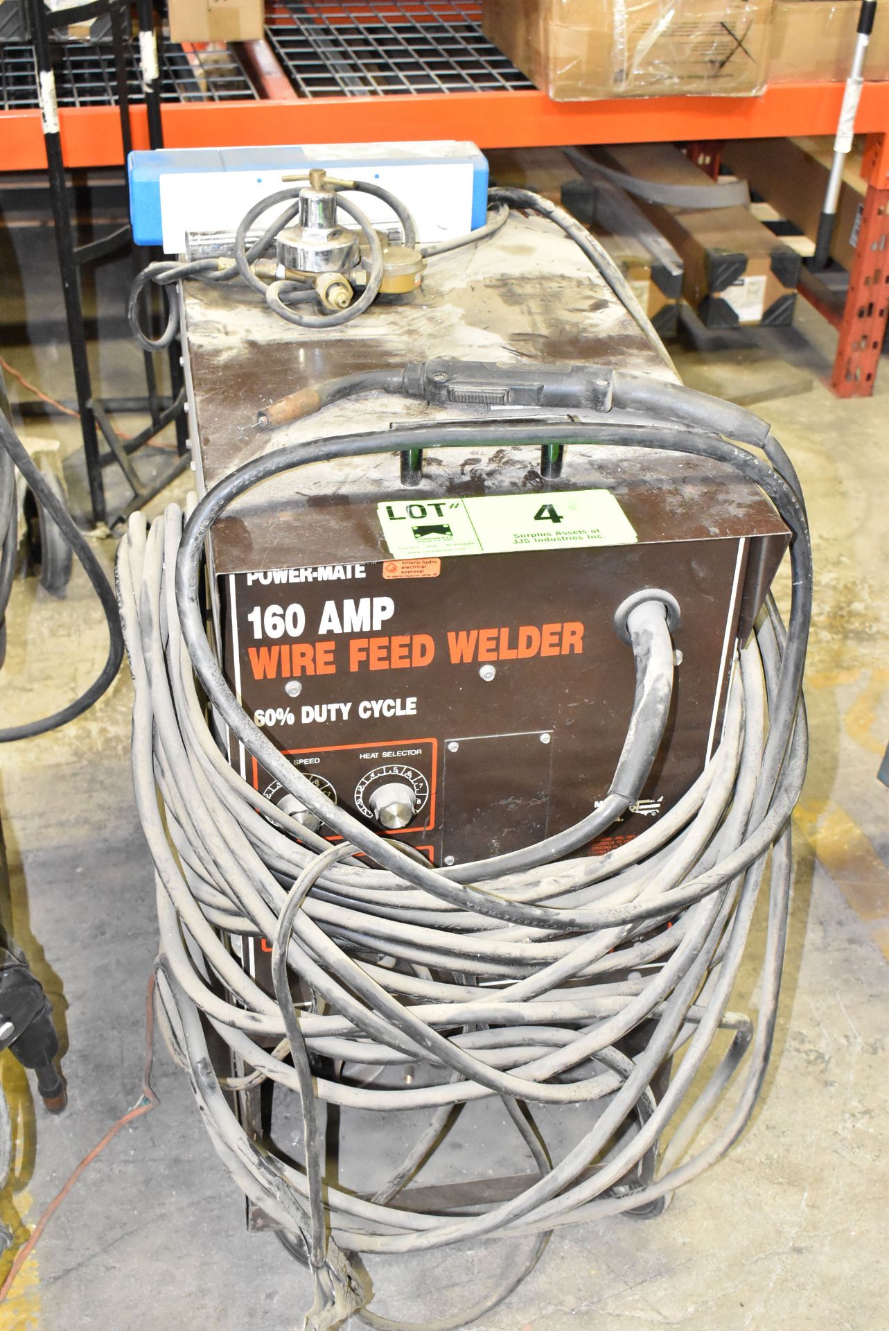 POWER-MATE 160AMP MIG WELDER WITH CABLES AND GUN, S/N: N/A [RIGGING FEE FOR LOT #4 - $50 CAD PLUS