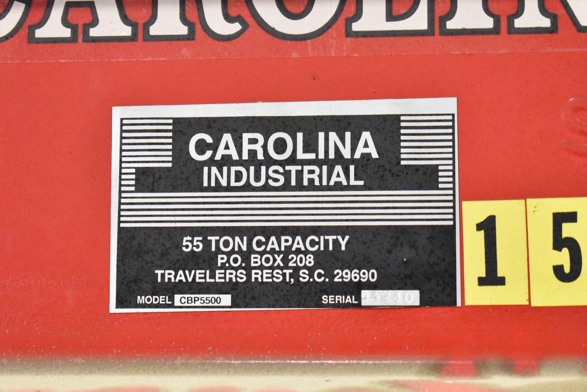 CAROLINA 55TON H-FRAME HYDRAULIC SHOP PRESS, S/N: N/A [RIGGING FEE FOR LOT #8 - $50 CAD PLUS - Image 2 of 4