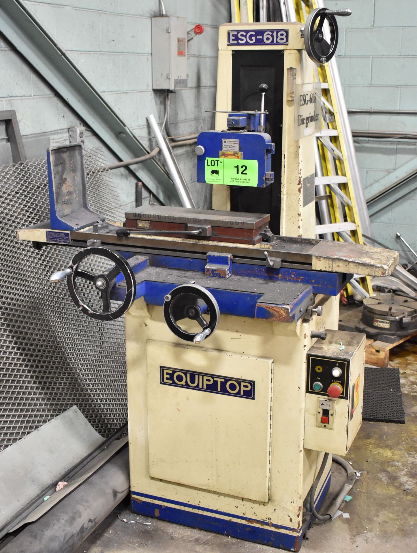 EQUIPTOP ESG-618 HYDRAULIC SURFACE GRINDER WITH 18"X6" ELECTROMAGNETIC CHUCK, 8" WHEEL, S/N: