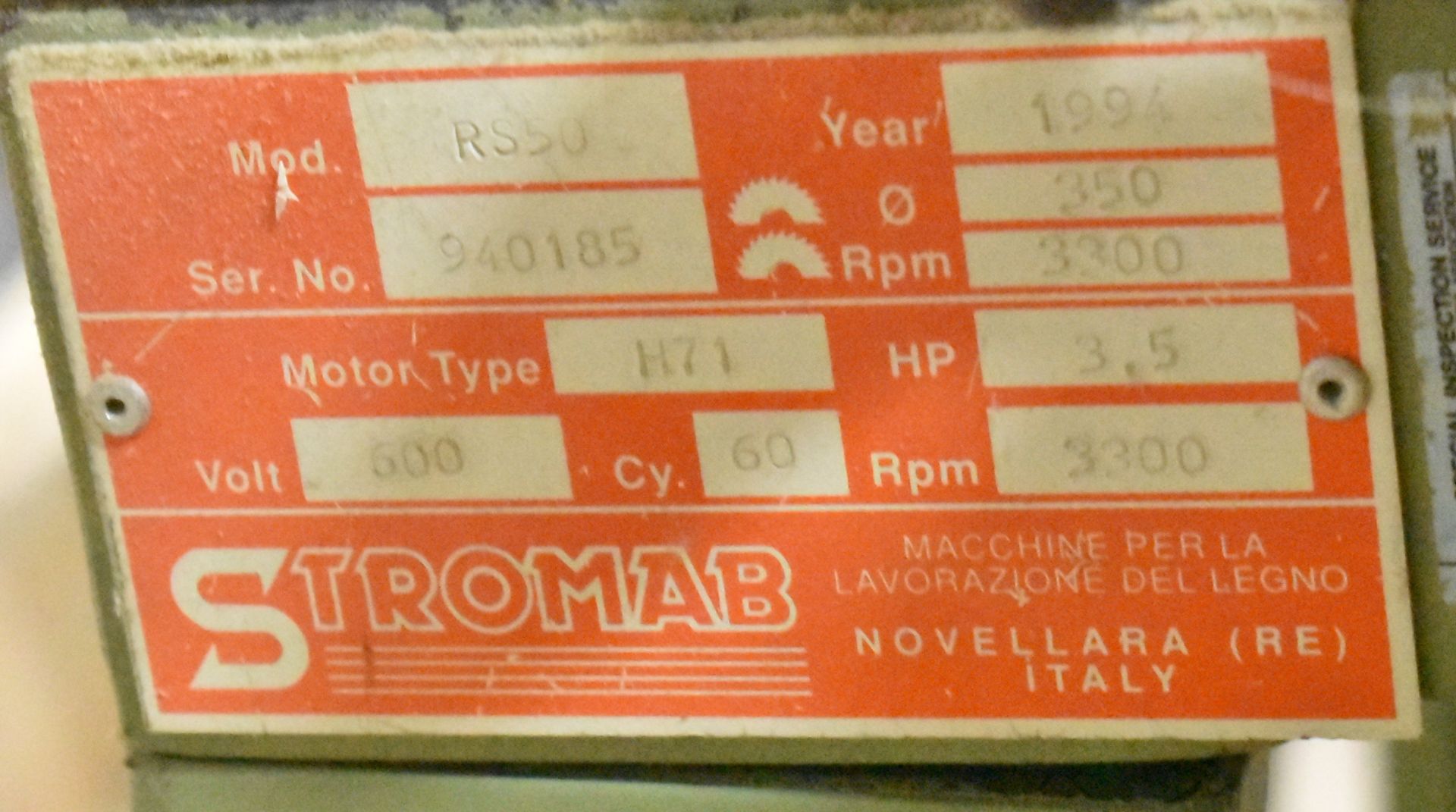 STROMAB 10" RADIAL ARM SAW, S/N: 940185 - Image 6 of 8