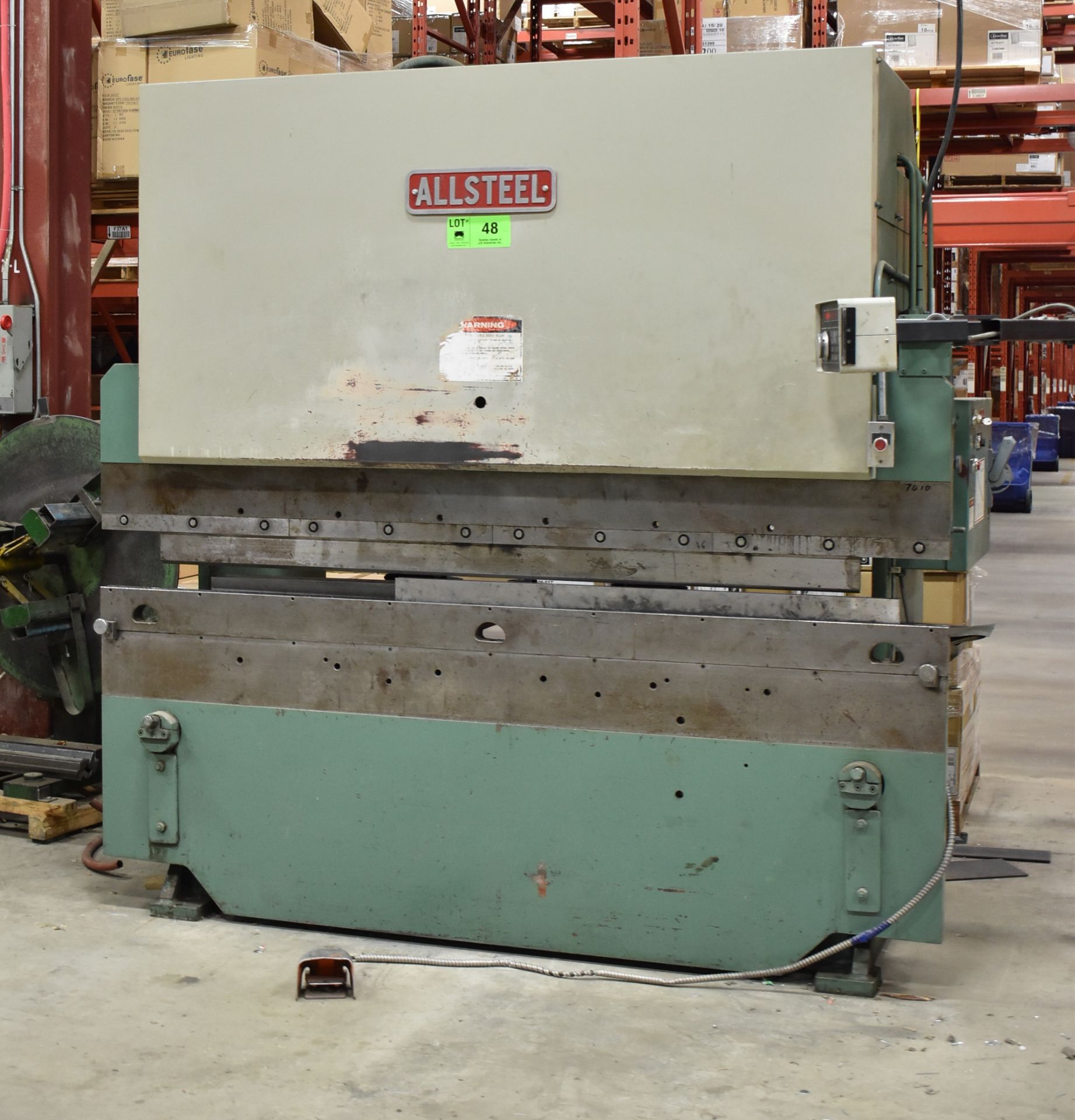ALLSTEEL 45-8 45TON CAPACITY 8' MECHANICAL BRAKE PRESS WITH BACK GAUGE, UP TO 20GA MATERIAL - Image 2 of 7