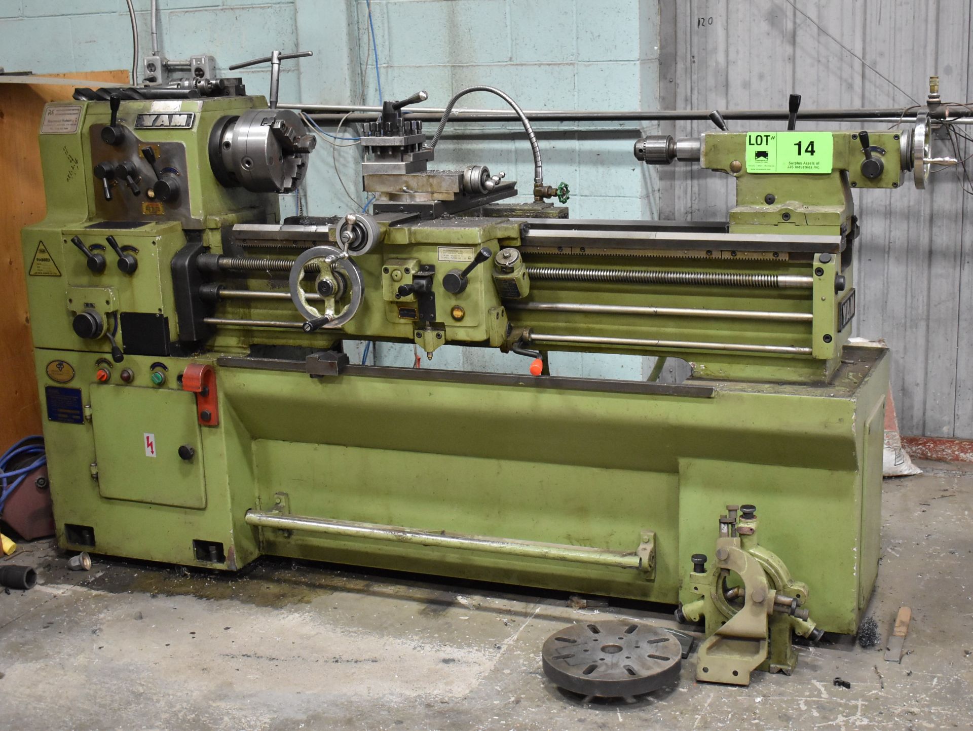 YAM YAM-10000 GAP BED ENGINE LATHE WITH 16" SWING OVER BED, 38" BETWEEN CENTERS, 1-3/4" BORE SIZE,