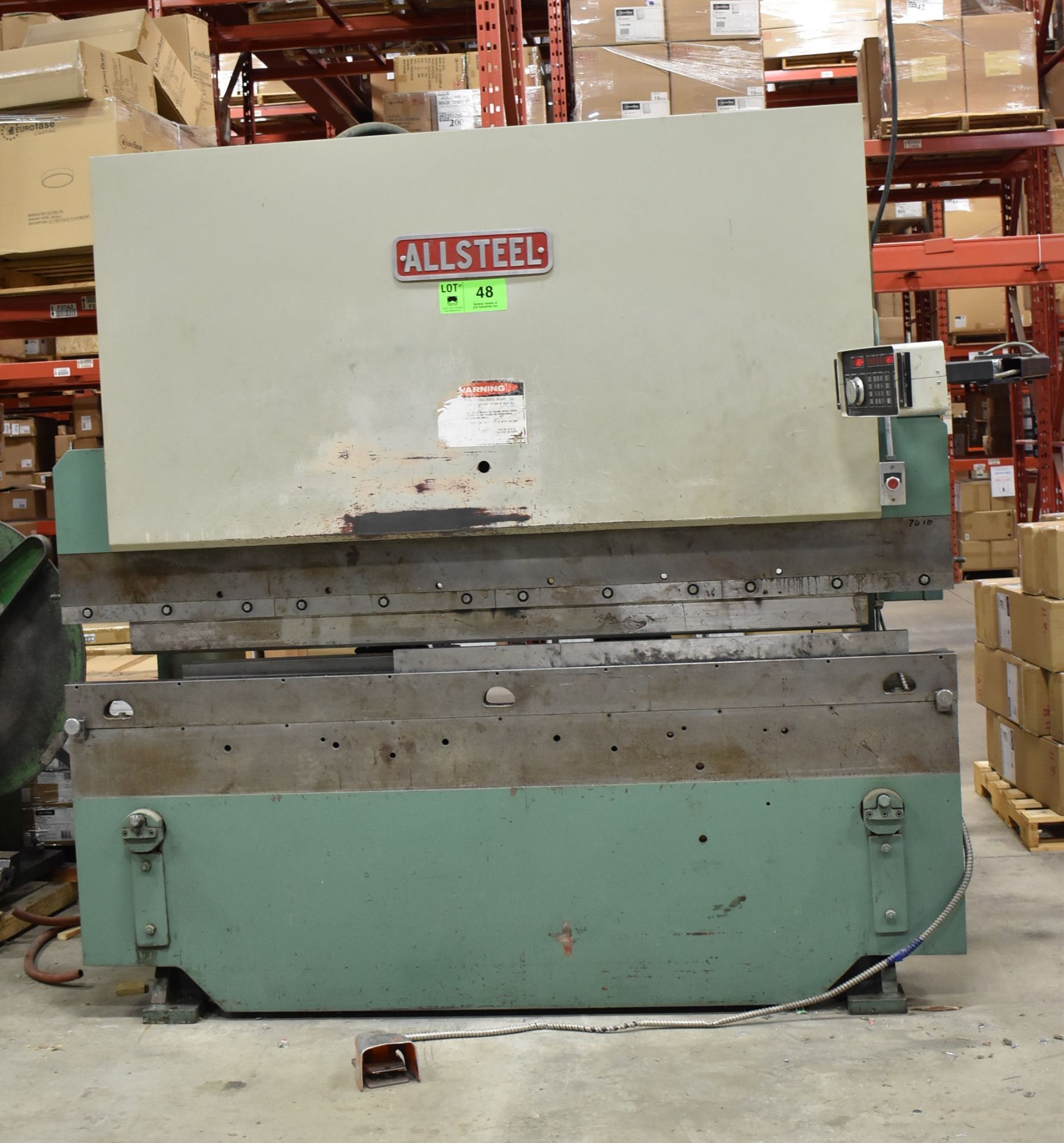 ALLSTEEL 45-8 45TON CAPACITY 8' MECHANICAL BRAKE PRESS WITH BACK GAUGE, UP TO 20GA MATERIAL