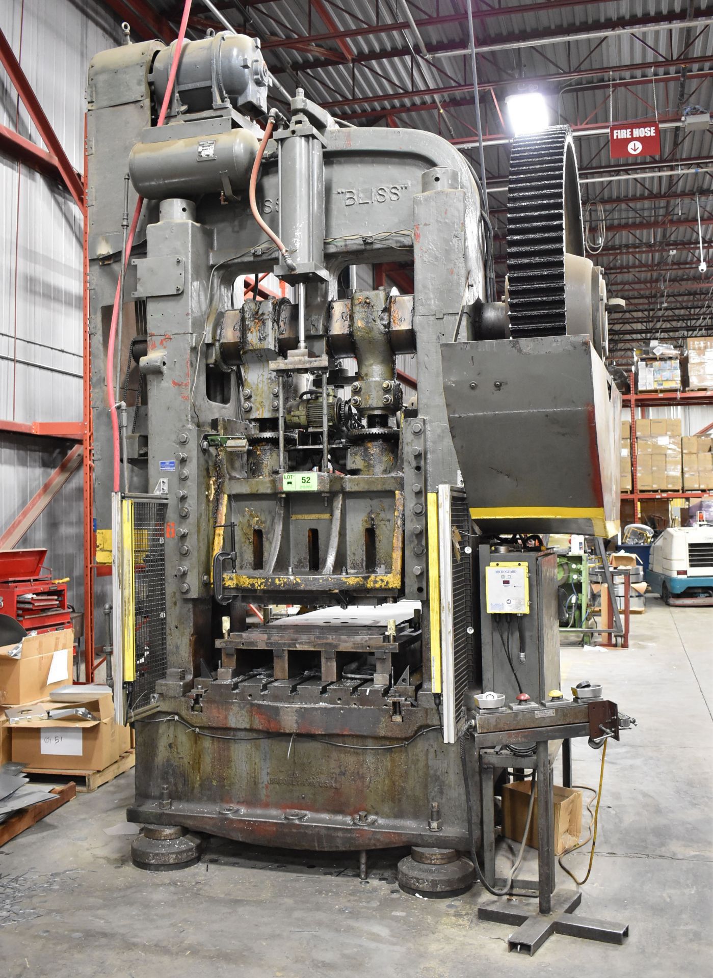 BLISS MECHANICAL STRAIGHT SIDE STAMPING PRESS WITH 31"X45" BOLSTER, 13-3/8" SHUT HEIGHT, 10"X11" - Image 2 of 9