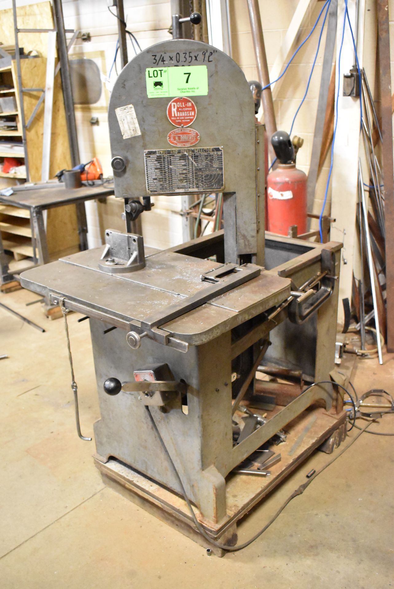 ROLL-IN 48" VERTICAL BANDSAW, S/N: N/A [RIGGING FEE FOR LOT #7 - $100 CDN PLUS APPLICABLE TAXES] - Image 2 of 3
