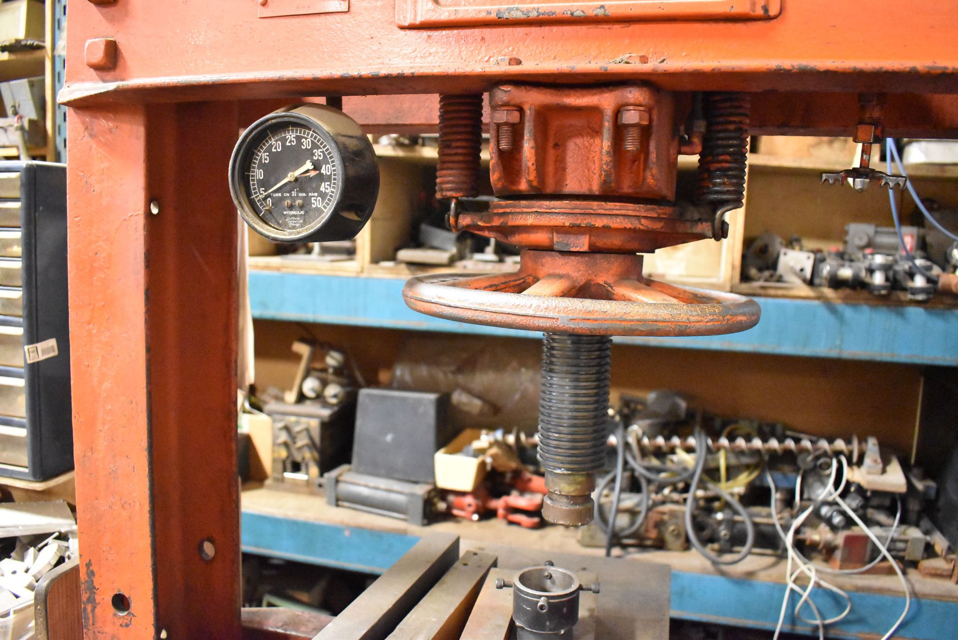 MANLY H-FRAME 50TON SHOP PRESS, S/N: N/A [RIGGING FEE FOR LOT #10 - $100 CDN PLUS APPLICABLE TAXES] - Image 2 of 3