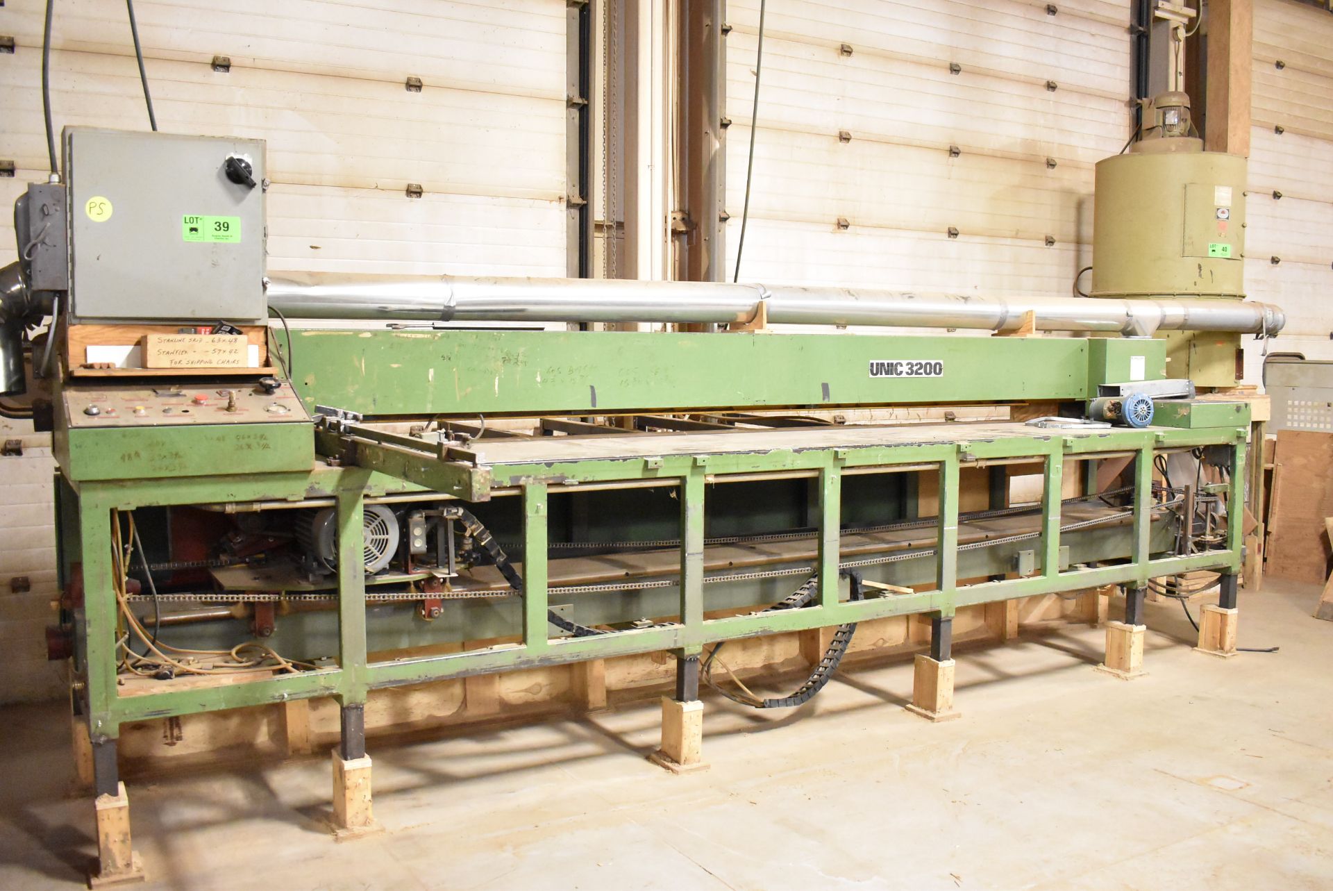 UNIC 32 VERTICAL UP-ACTING PANELSAW WITH 13'X7' TABLE, 12" SAW BLADE, S/N: N/A
