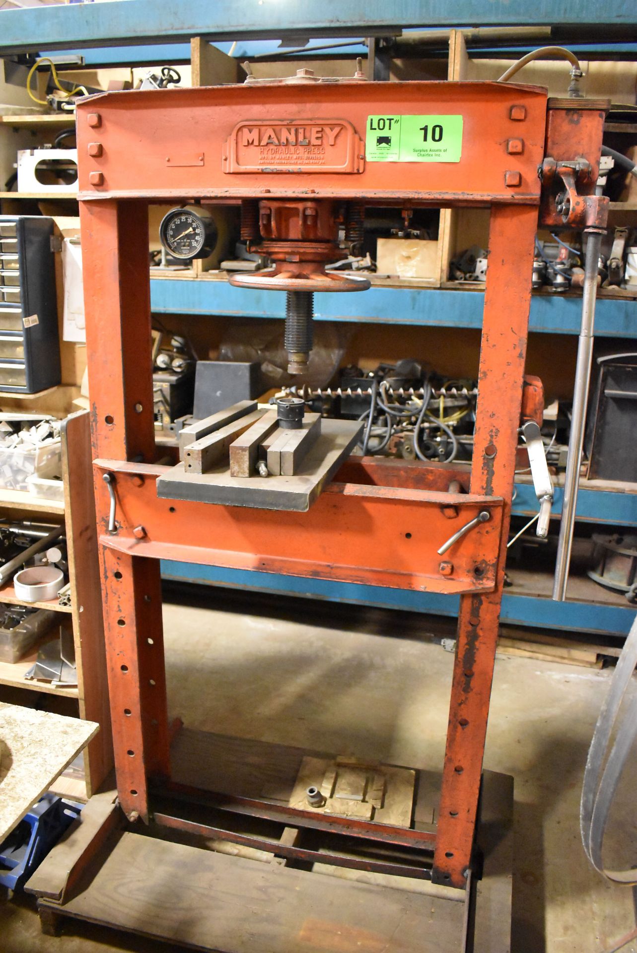 MANLY H-FRAME 50TON SHOP PRESS, S/N: N/A [RIGGING FEE FOR LOT #10 - $100 CDN PLUS APPLICABLE TAXES]