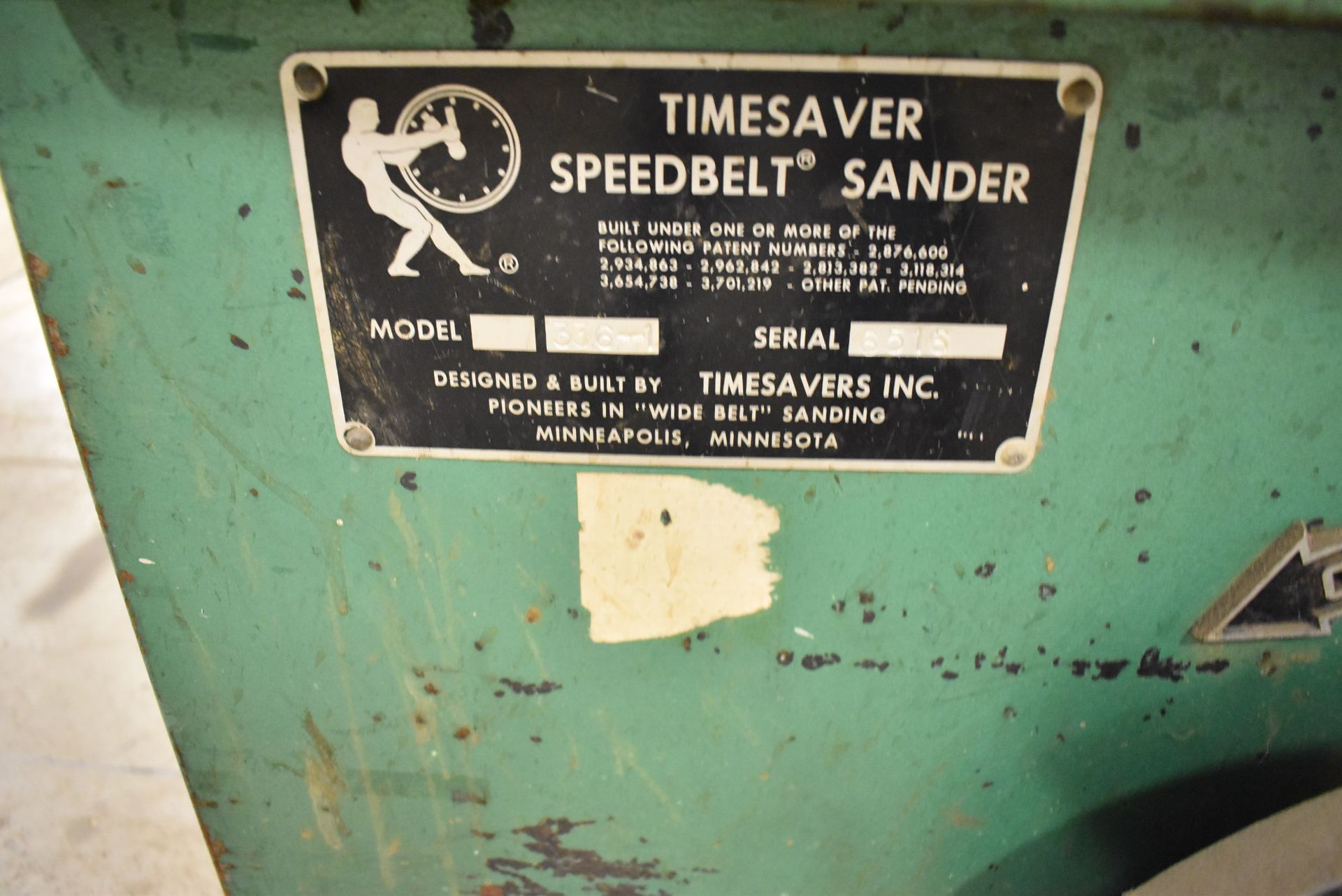 TIMESAVERS SPEED BELT SANDER, S/N: N/A [RIGGING FEE FOR LOT #59 - $550 CDN PLUS APPLICABLE TAXES] - Image 8 of 8