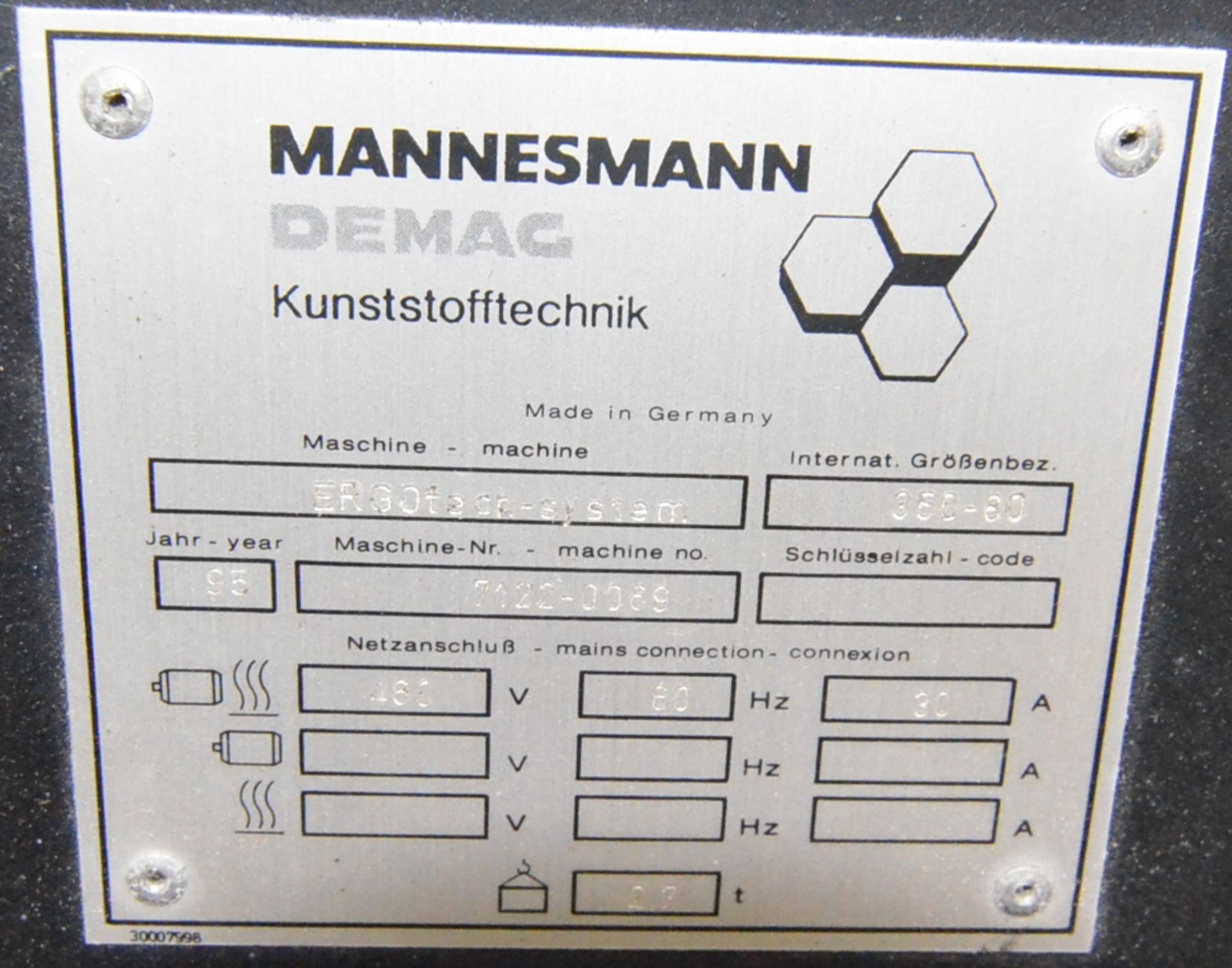 VAN DORN 35 ET SYSTEM CNC HORIZONTAL INJECTION MOLDING MACHINE WITH MANNESMANN DEMAG NC4 CNC - Image 13 of 14