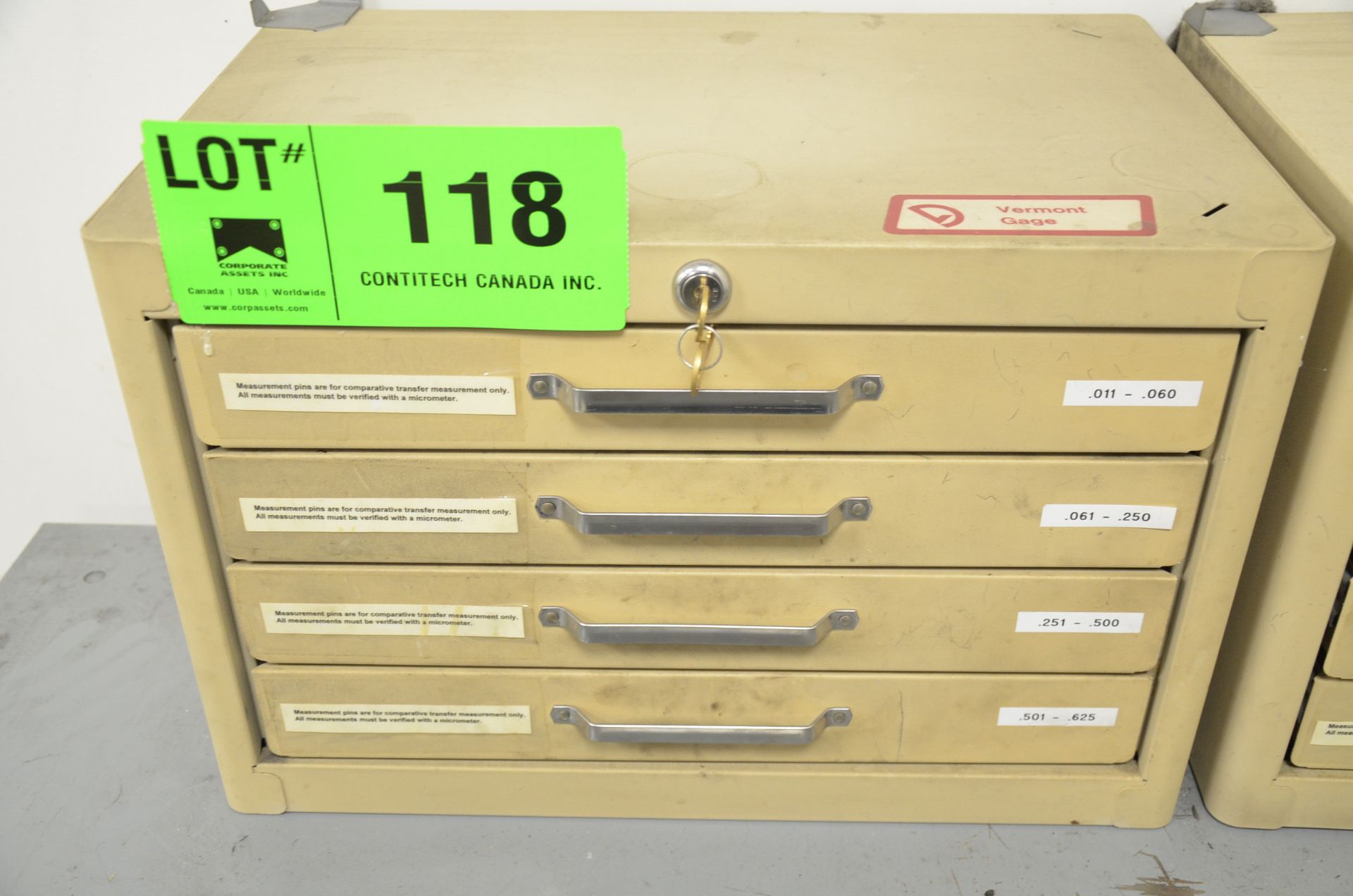 VERMONT GAUGE .011-.625" PLUG GAUGE SET, S/N N/A [RIGGING FEE FOR LOT #118 - $20 USD PLUS APPLICABLE