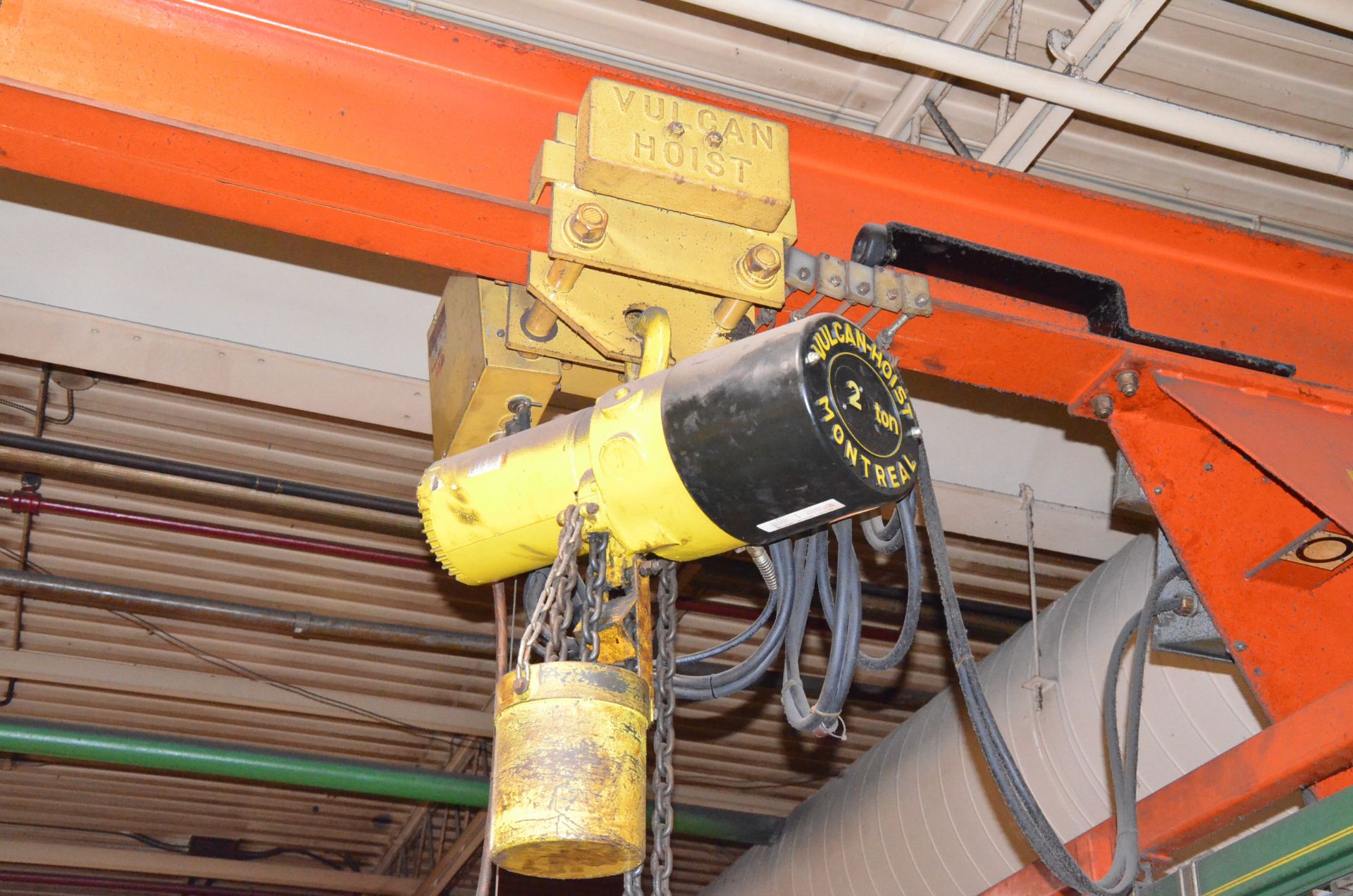 VULCAN-HOIST 2TON CAPACITY ELECTRIC CHAIN HOIST WITH POWER TROLLEY, S/N N/A [RIGGING FEE FOR LOT # - Image 2 of 2