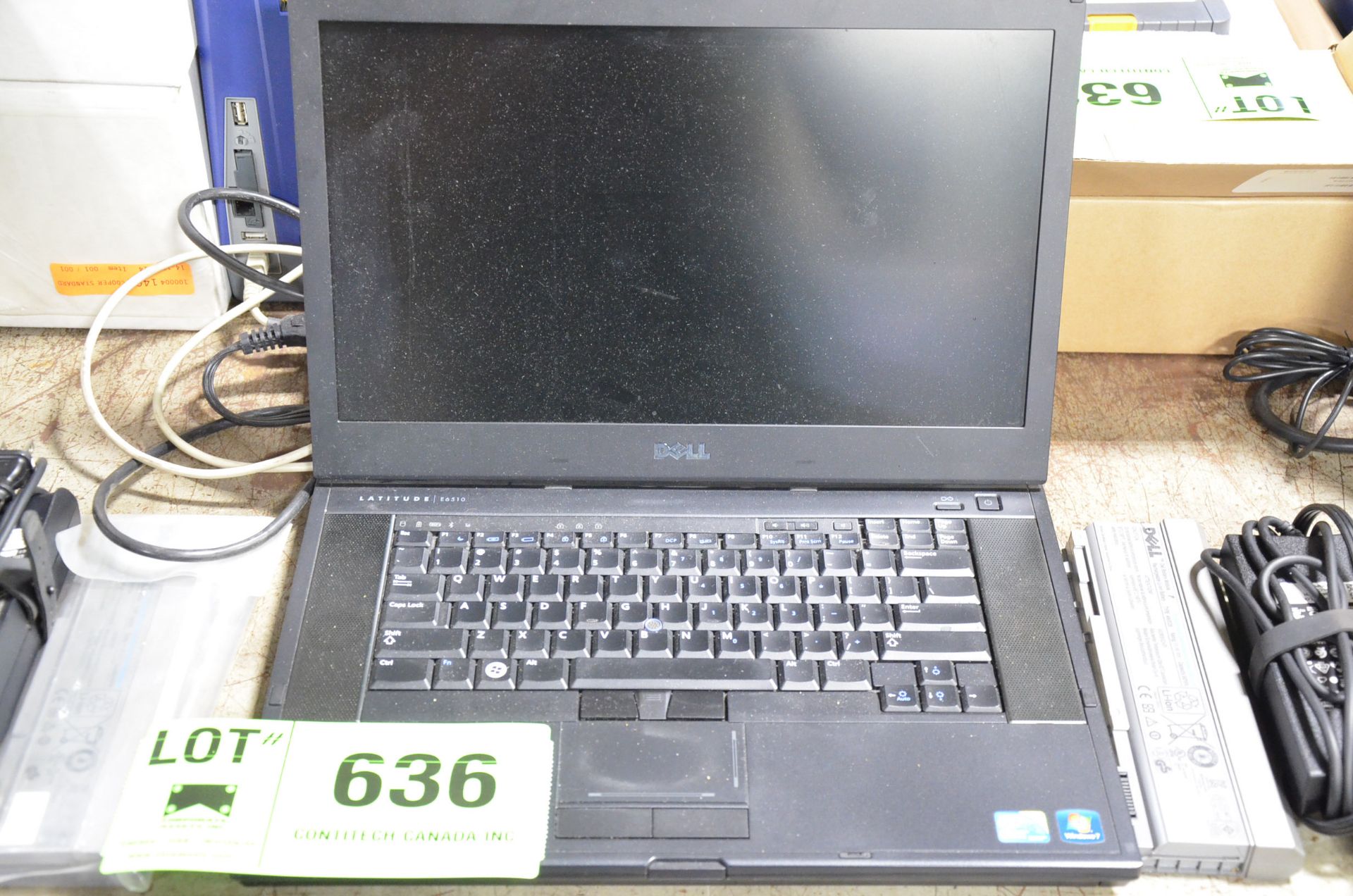 DELL LATITUDE E6510 LAPTOP WITH CORE I5 PROCESSOR, CHARGER AND SPARE BATTERY, S/N N/A [RIGGING FEE