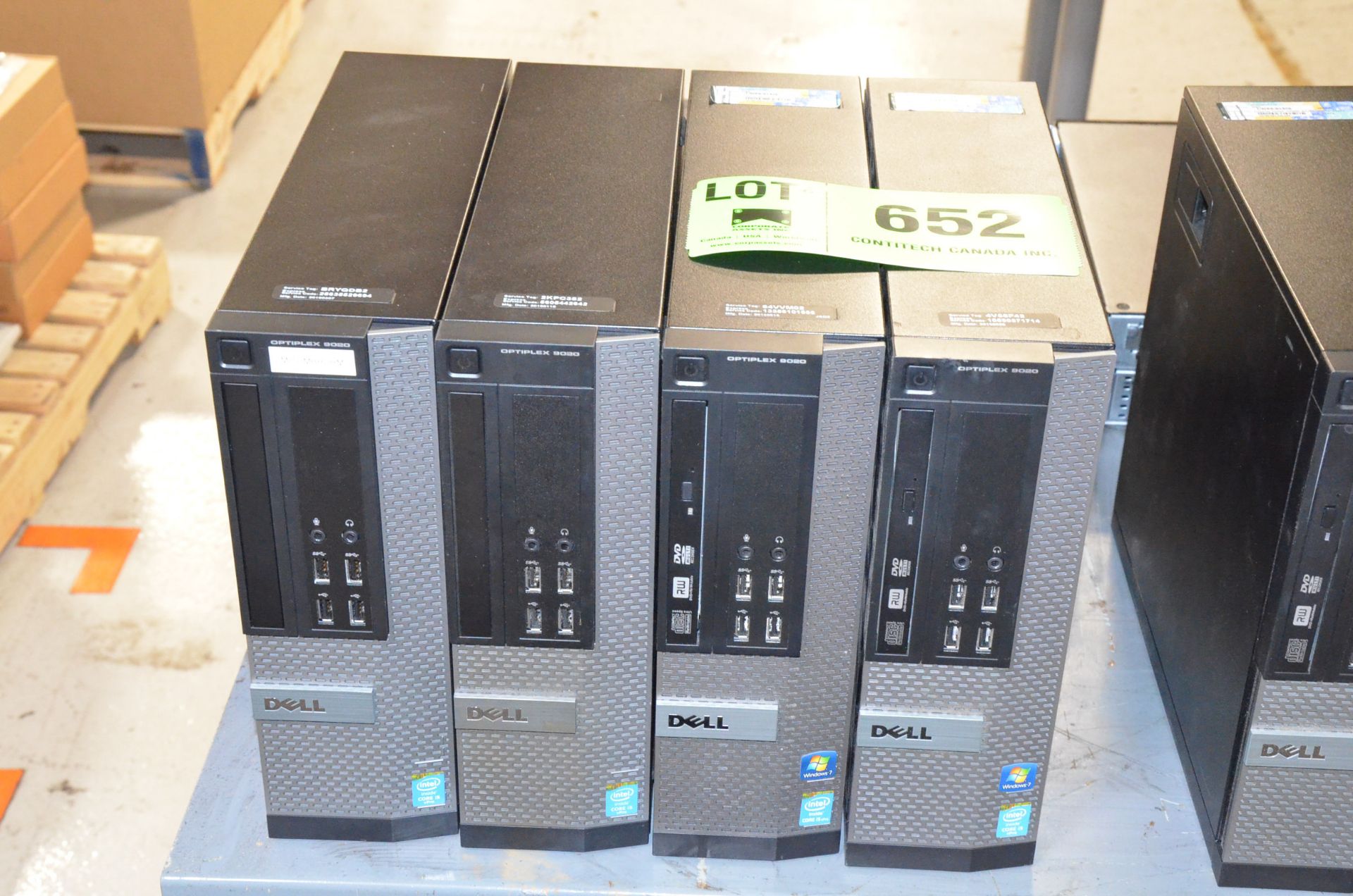 LOT/ (4) DELL OPTIPLEX 9020 CORE I5 DESKTOP PCS [RIGGING FEE FOR LOT #652 - $20 USD PLUS