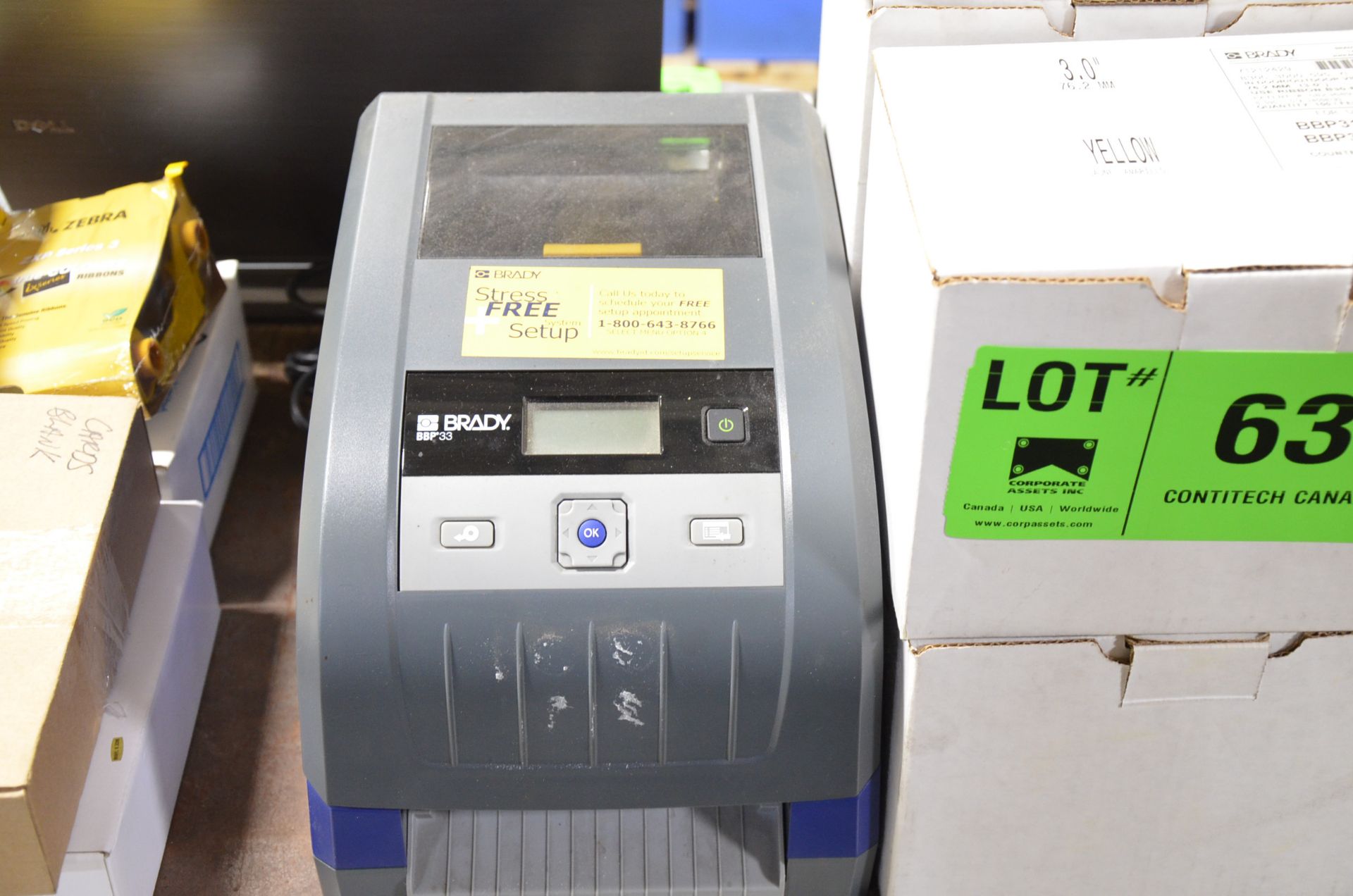 BRADY BBP33 LABEL PRINTER WITH SUPPLIES, S/N N/A [RIGGING FEE FOR LOT #633 - $20 USD PLUS APPLICABLE - Image 2 of 4