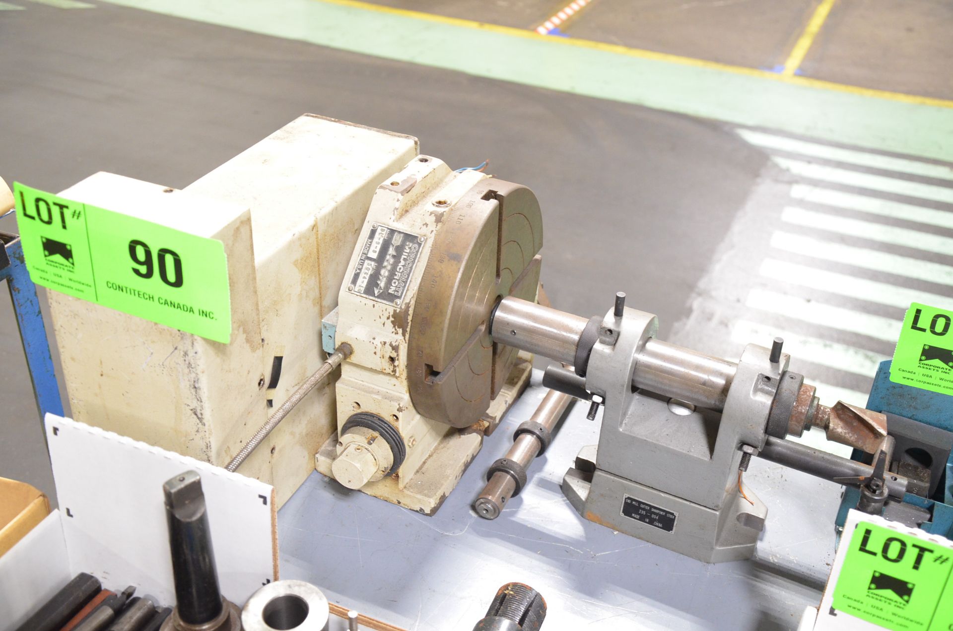 CINCINNATI MILACRON DL-9-D 4TH AXIS ROTARY TABLE WITH TAILSTOCK (NO DRIVE MOTOR), S/N 5044-10 [