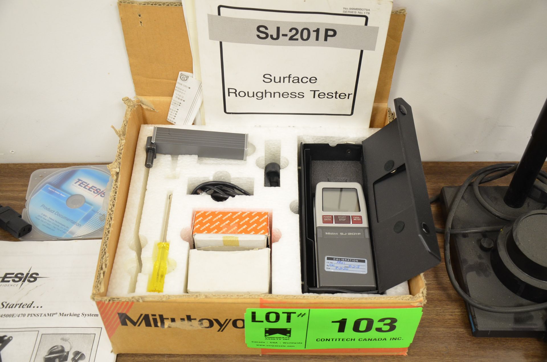 MITUTOYO SJ-201P DIGITAL SURFACE ROUGHNESS TESTER SET, S/N N/A [RIGGING FEE FOR LOT #103 - $20 USD